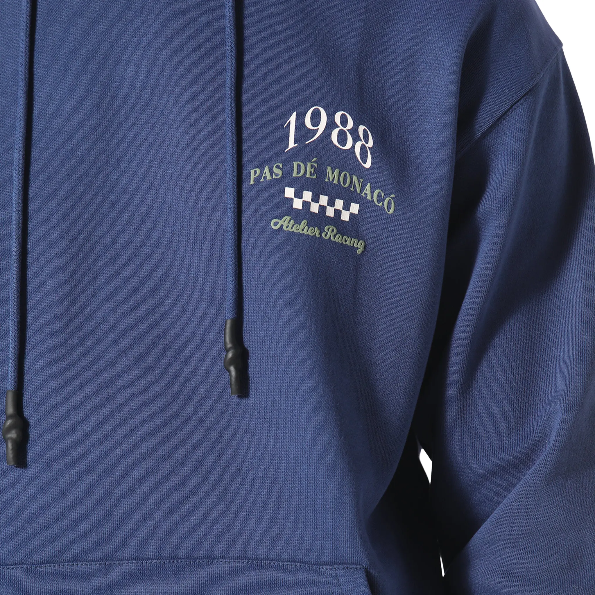 Detailed Chest View of Pas De Monaco Le Mans Royal Blue Hoodie PKK22S00A-K11