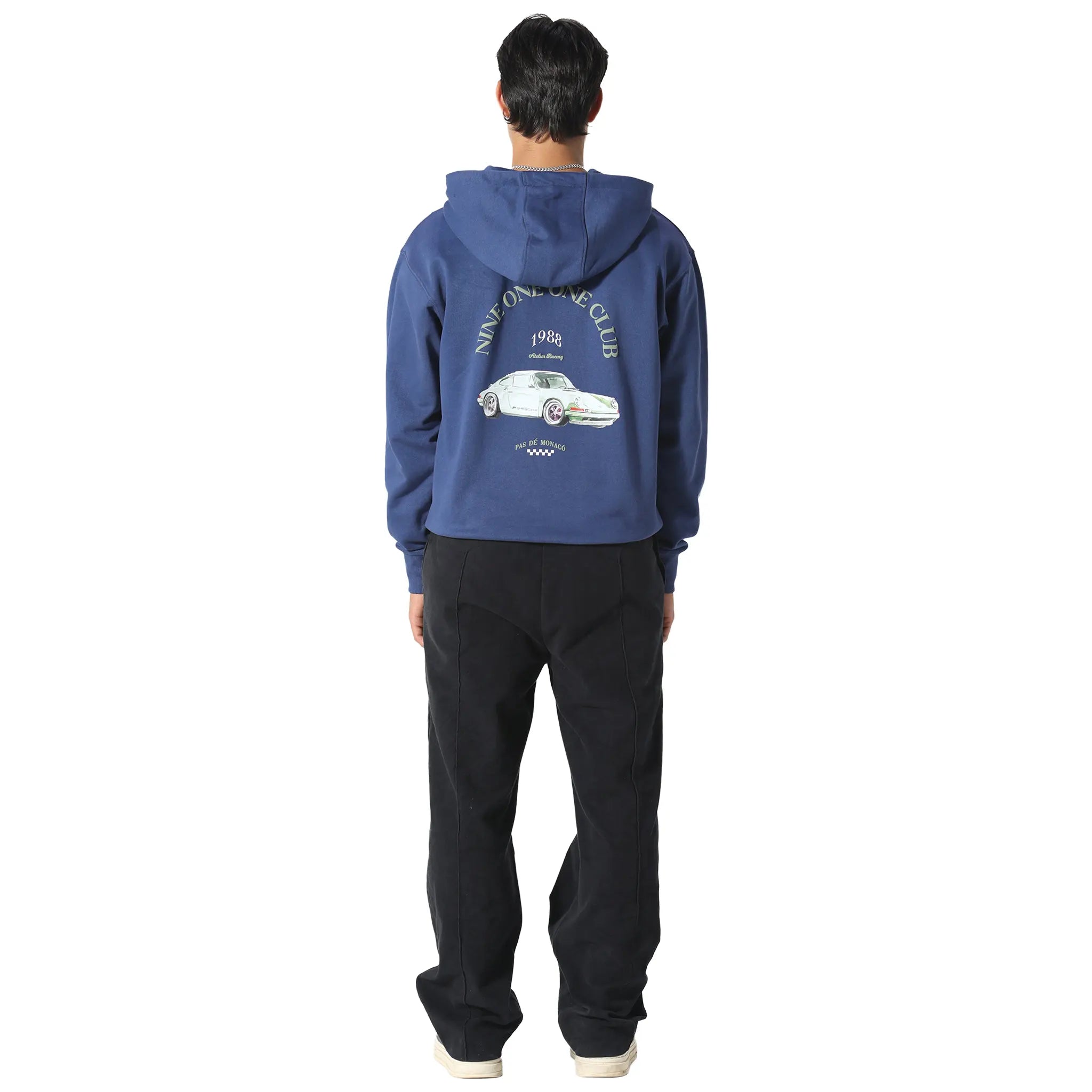 Back Model View of Pas De Monaco Le Mans Royal Blue Hoodie PKK22S00A-K11