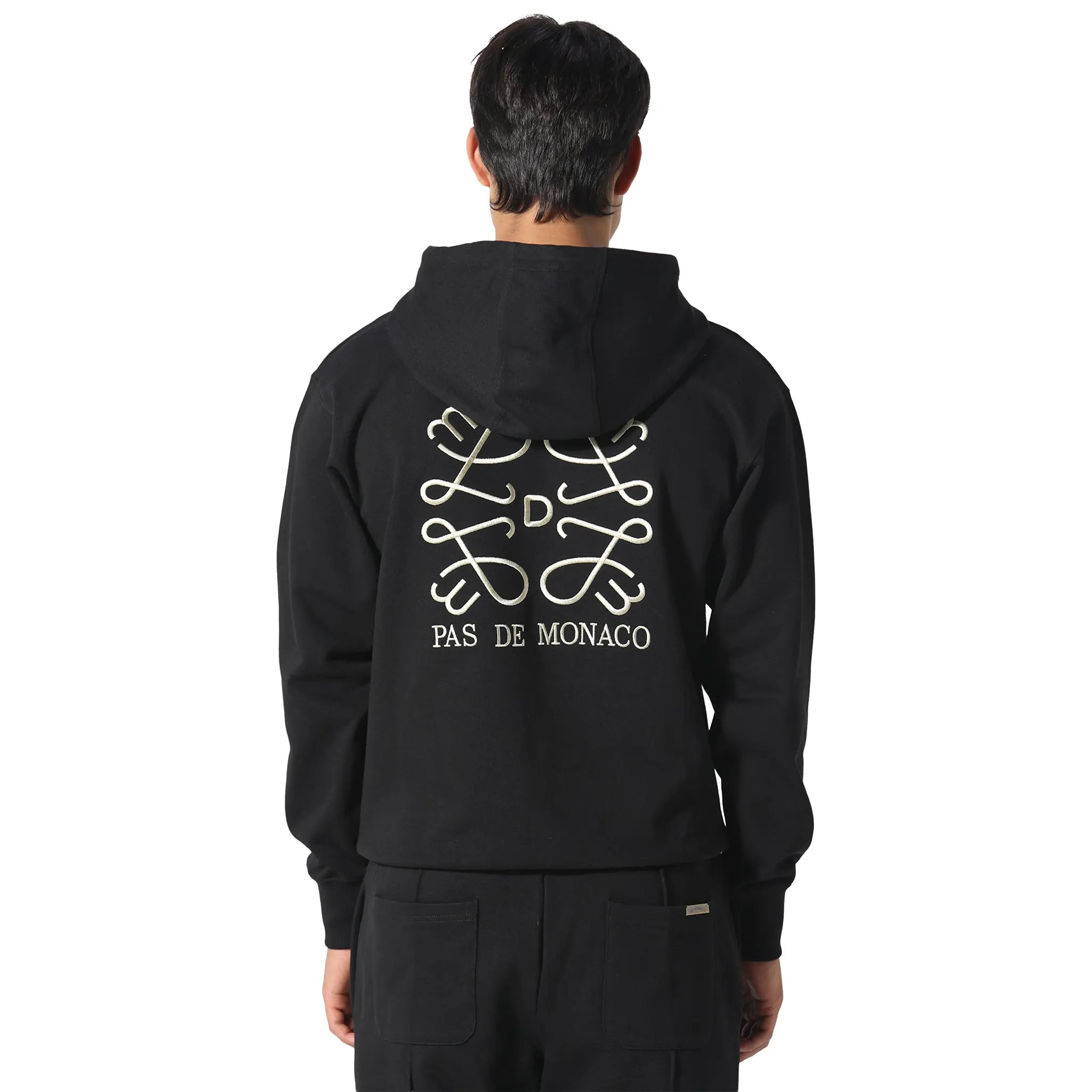 Back View of Pas De Monaco Prestige Black Hoodie 5060615213740