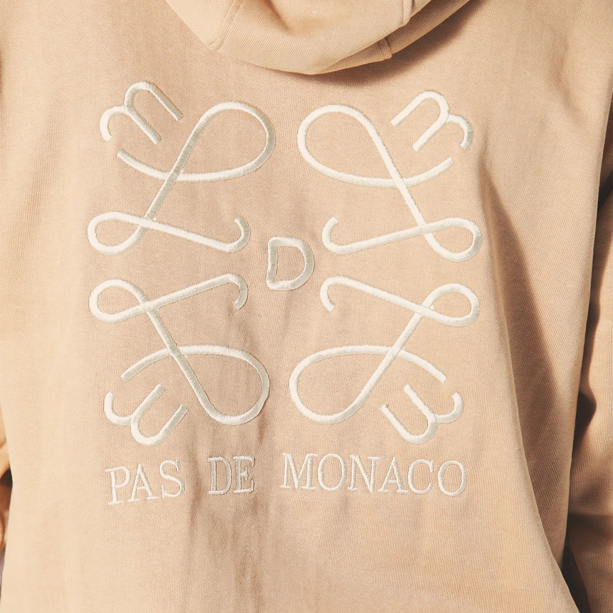 Detailed Back View of Pas De Monaco Prestige Tan Hoodie 5060615213801