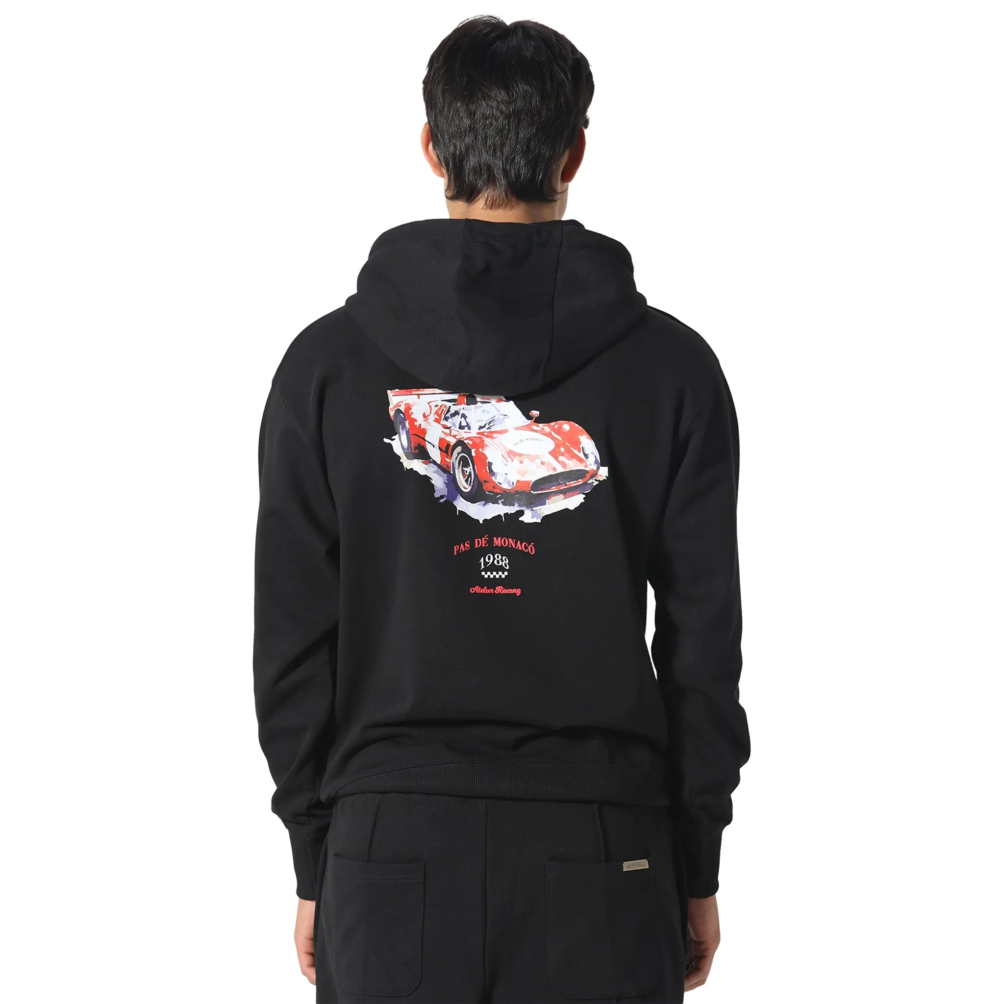 Back View of Pas De Monaco Speedster Black Hoodie 5060615213511