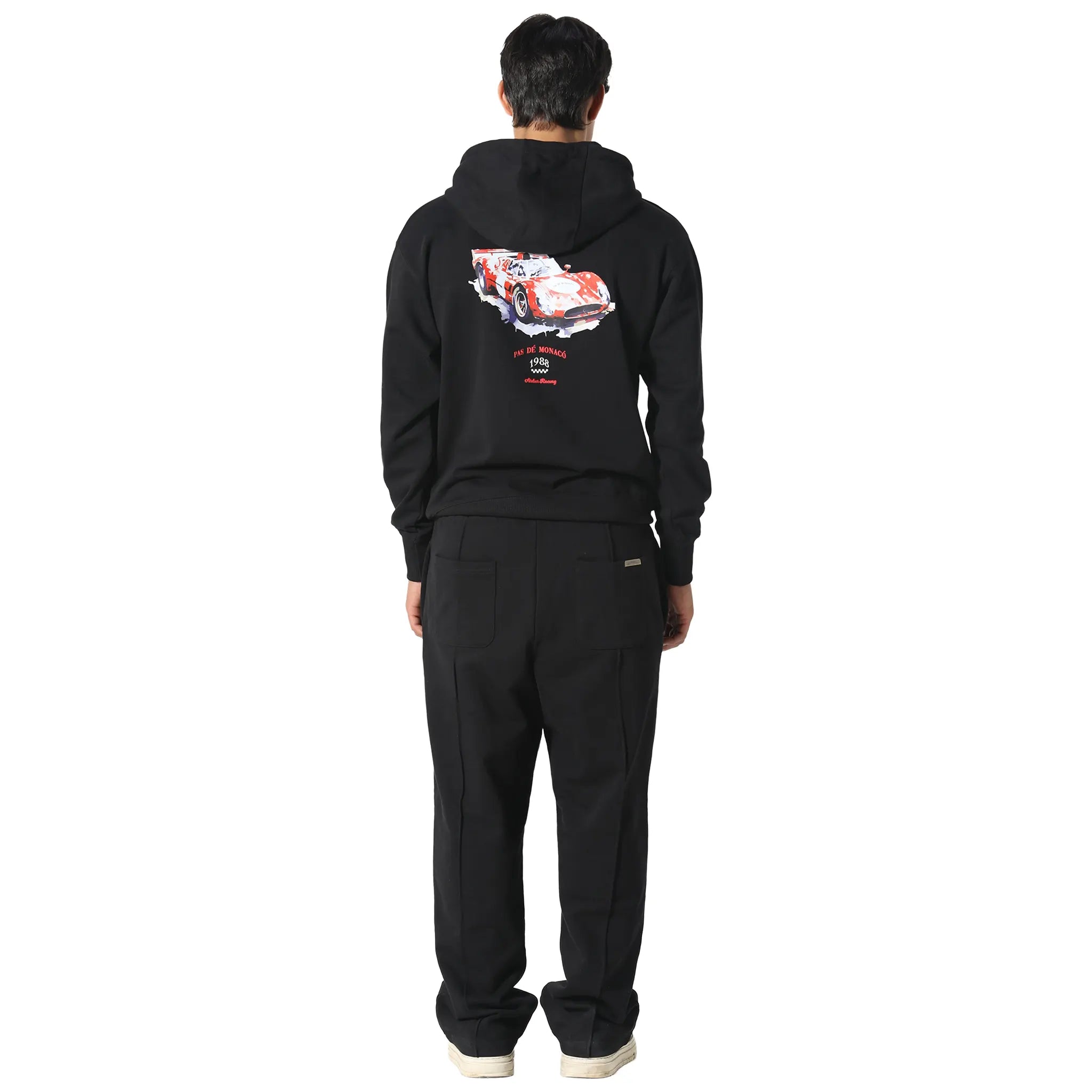 Back View of Pas De Monaco Speedster Black Hoodie 5060615213511