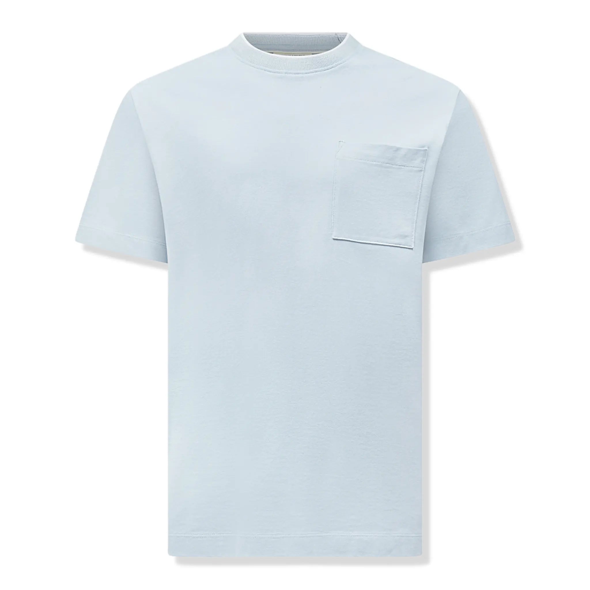 Front View of Peckham Rye Cabana Pique Pocket Blue Haze T-Shirt