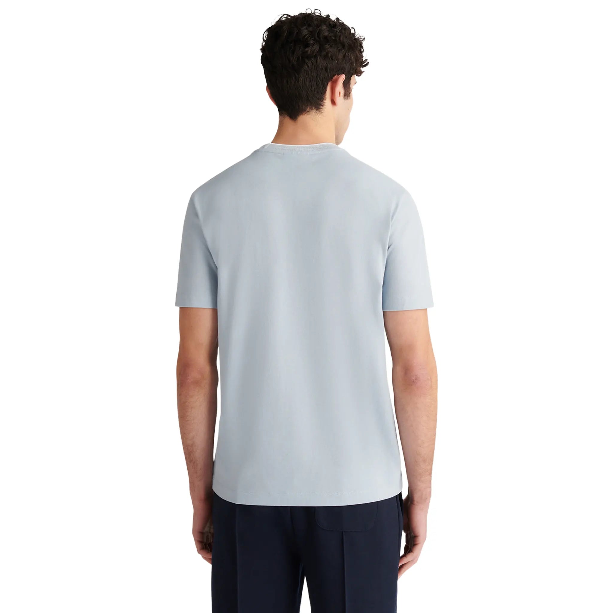Back View of Peckham Rye Cabana Pique Pocket Blue Haze T-Shirt