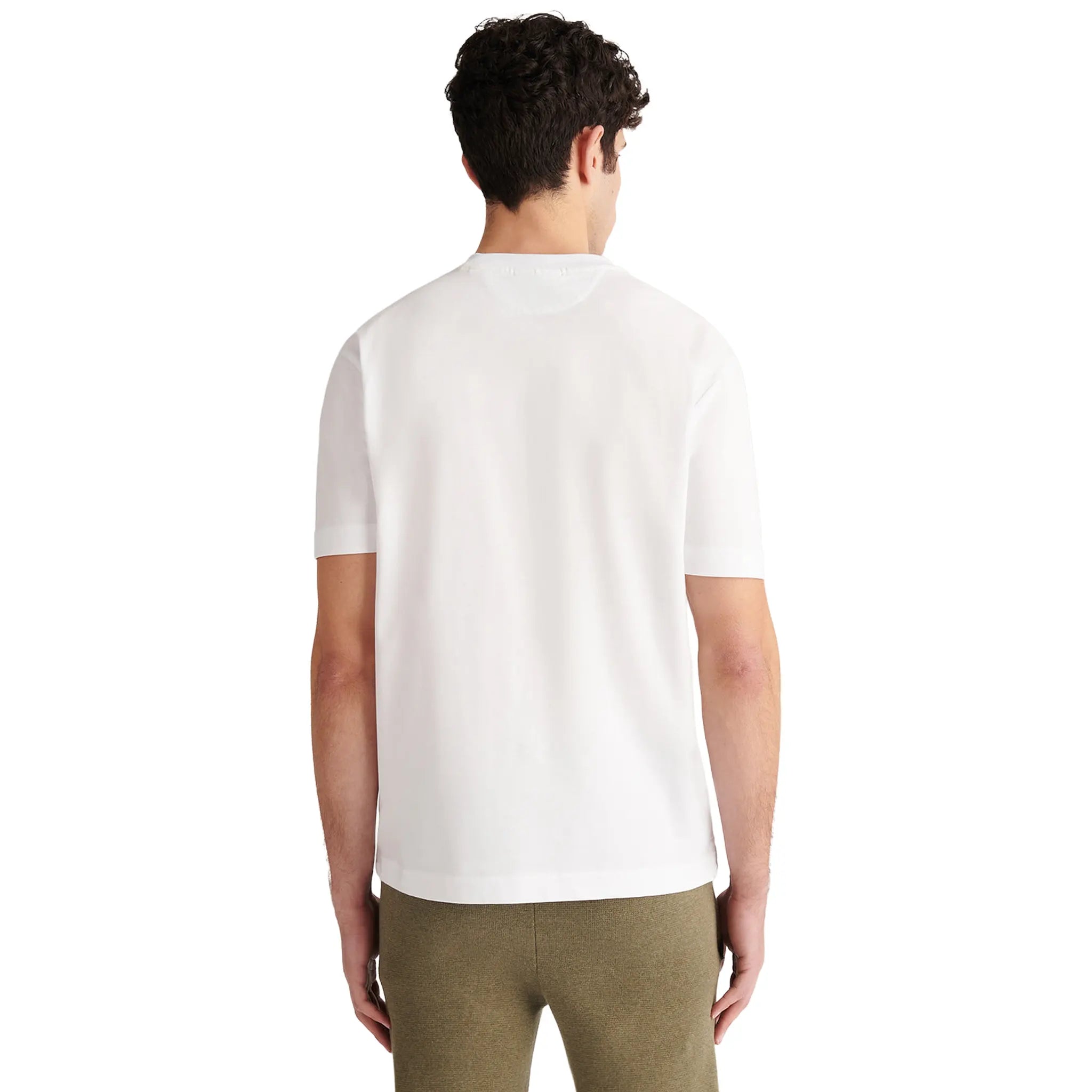 Back View of Peckham Rye Devonshire Mercerised Cotton Bright White T-Shirt