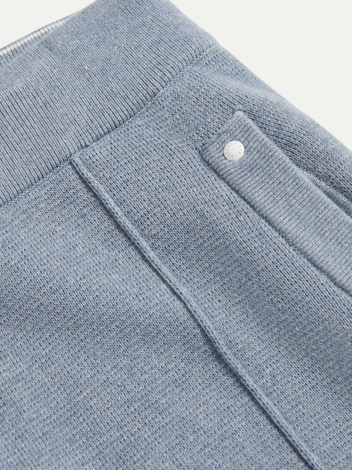 Detailed View of Peckham Rye Milano Knit Blue Blizzard Sweatpant PRY0338-J86