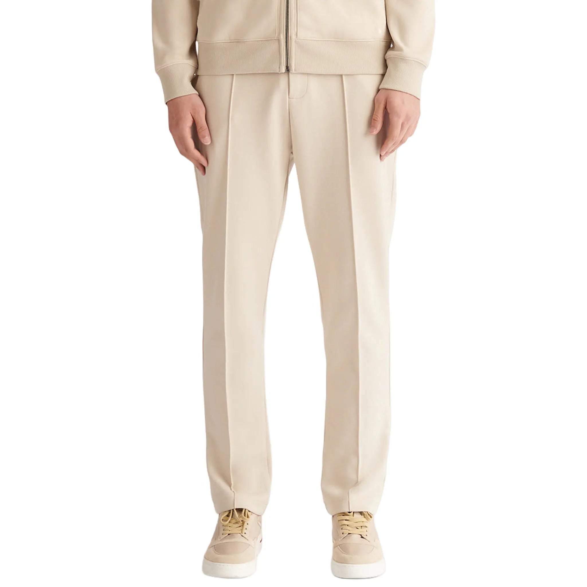 Front View of Peckham Rye Riva Jersey Interlock Peyote Trousers