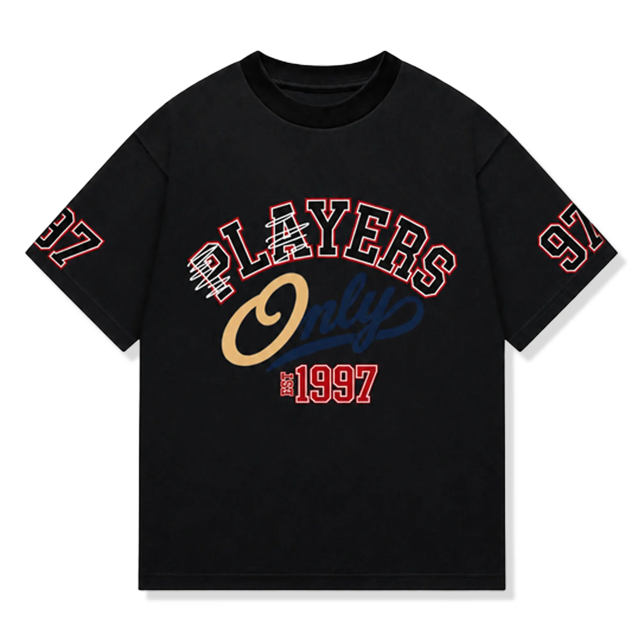 Front view of Players Only Jersey Black T-Shirt
