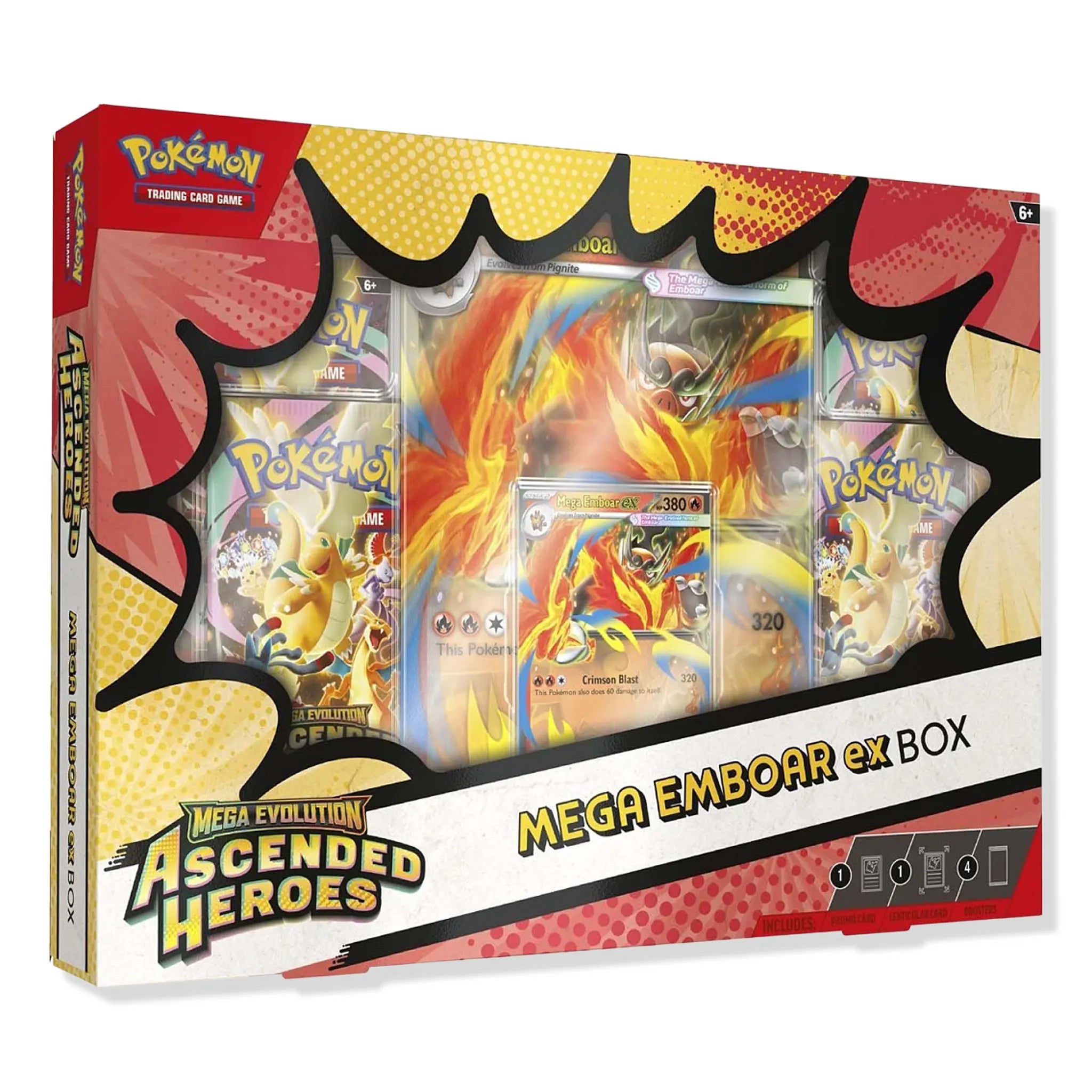 Front View of Pokemon Mega Evolution Ascended Heroes Mega Emboar Ex Box (2026)