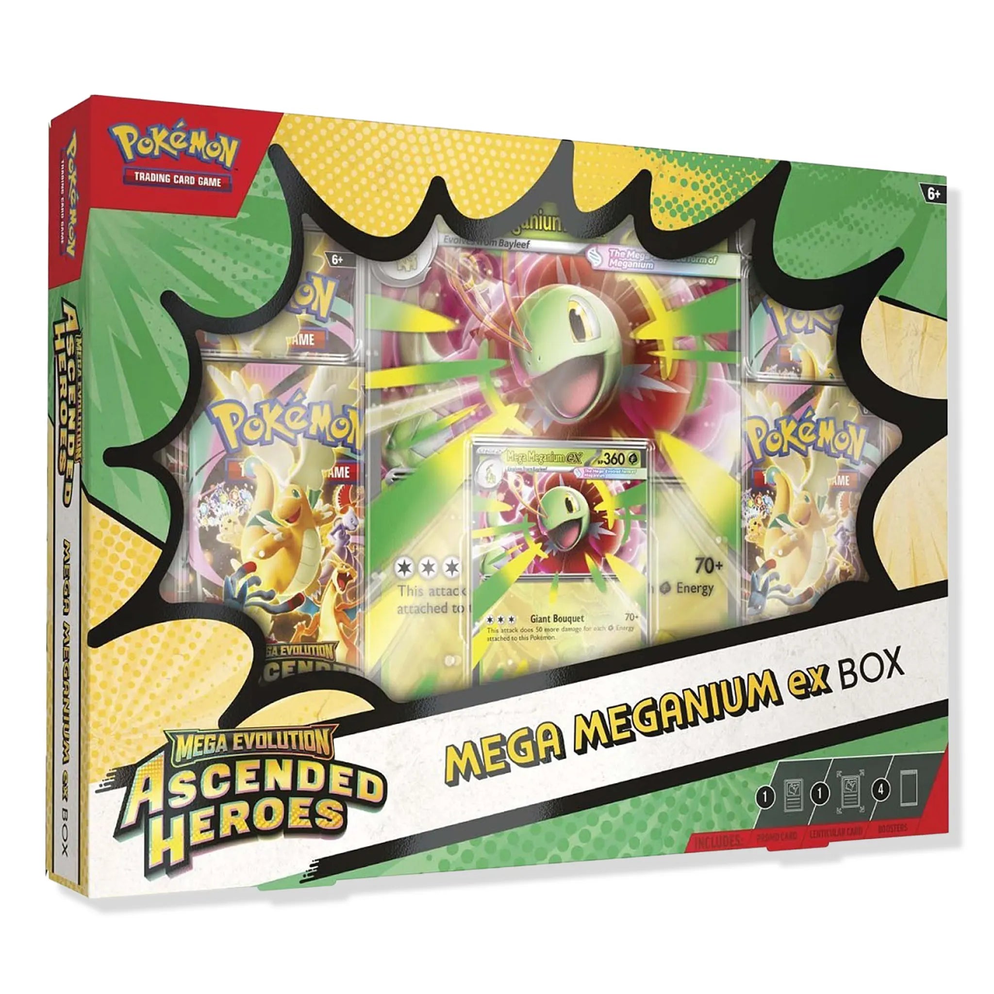 Front View of Pokémon Mega Evolution Ascended Heroes Mega Meganium Ex Box