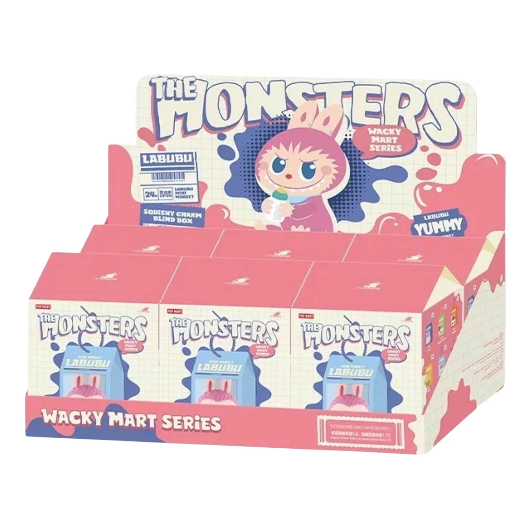 Full Box View of 6 image Pop Mart Labubu The Monsters Wacky Mart Series Squishy Charm Sealed Case (6 Blind Box)