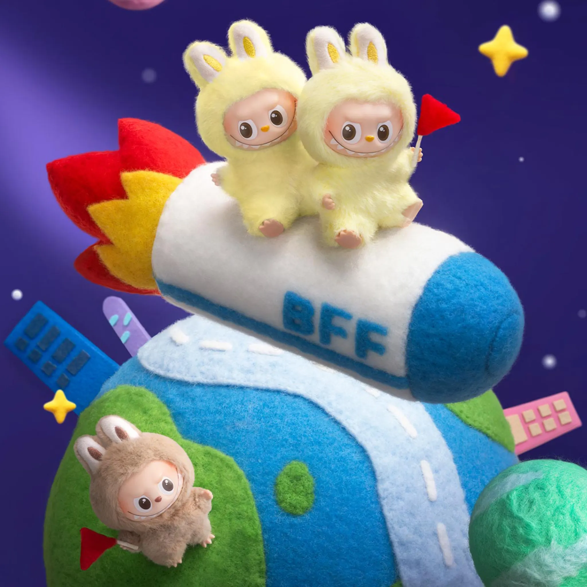 Front View of Pop Mart The Monstres Pin for Love Series Vinyl Plush Pendant Blind Box (N-Z)