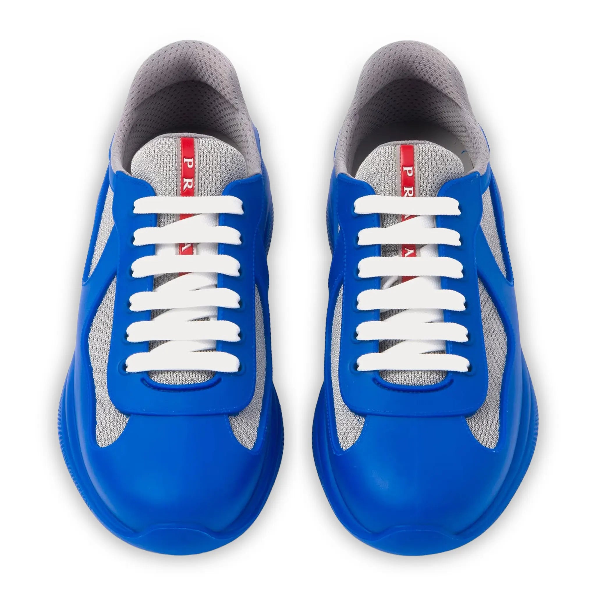 Upper View of Prada Americas Cup Soft Rubber And Bike Fabric Sapphire Blue Sneaker 4E6500_3LLJ_F0V41_F_025