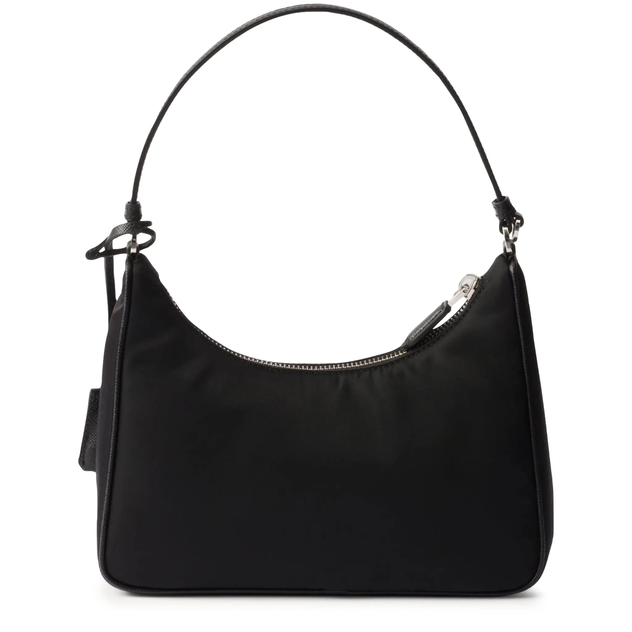 Back View of Prada Logo Re-Edition 2005 Mini Black Bag