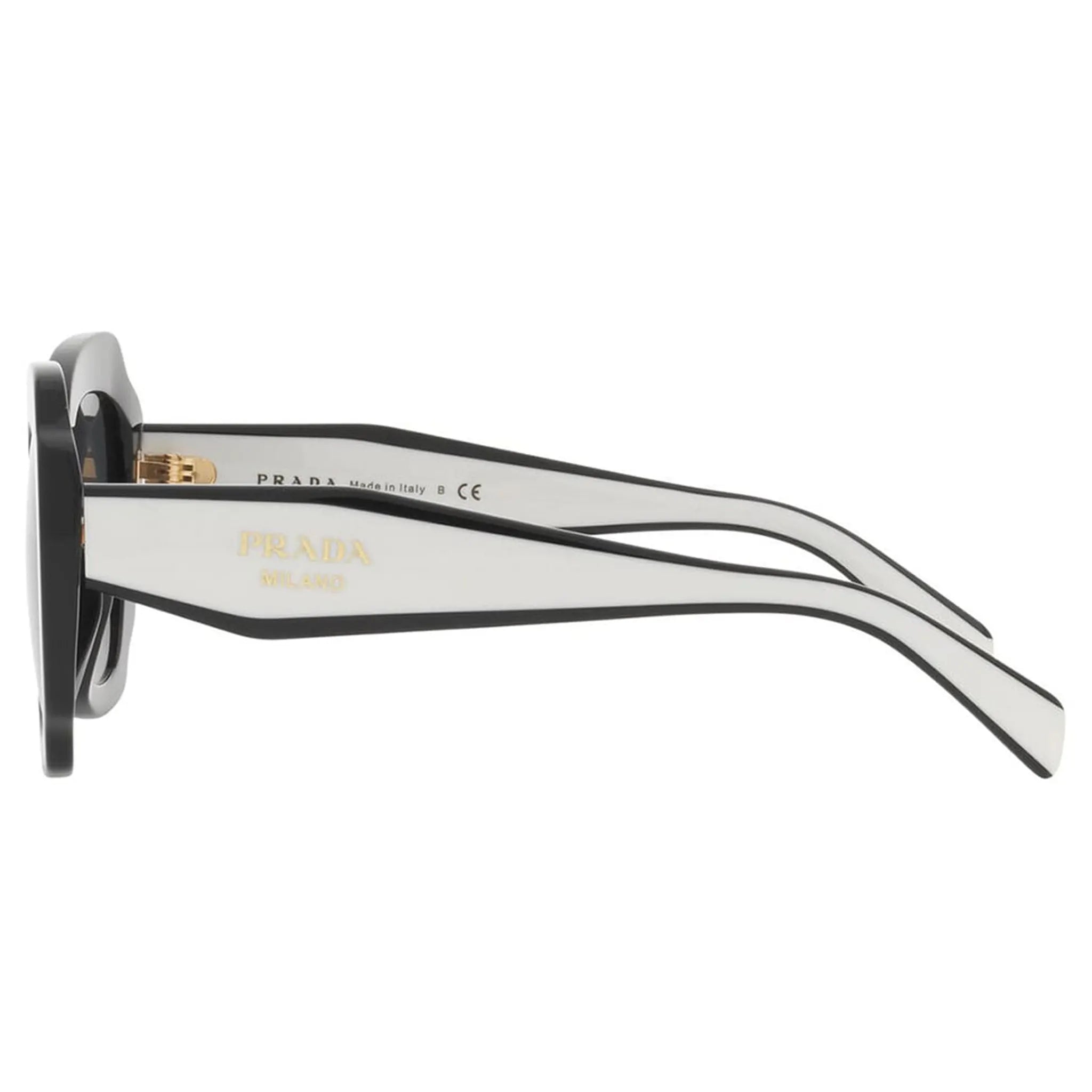 Side view of Prada PR 16YS 09Q5S0 Black Sunglasses