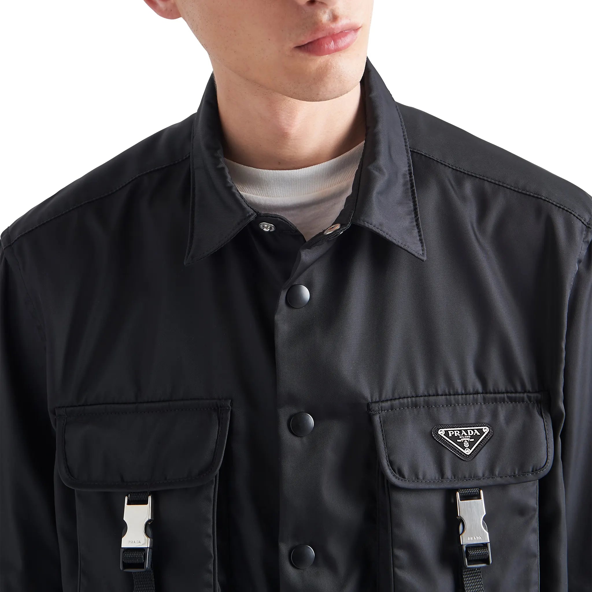 Prada Re-Nylon Gabardine Black Shirt