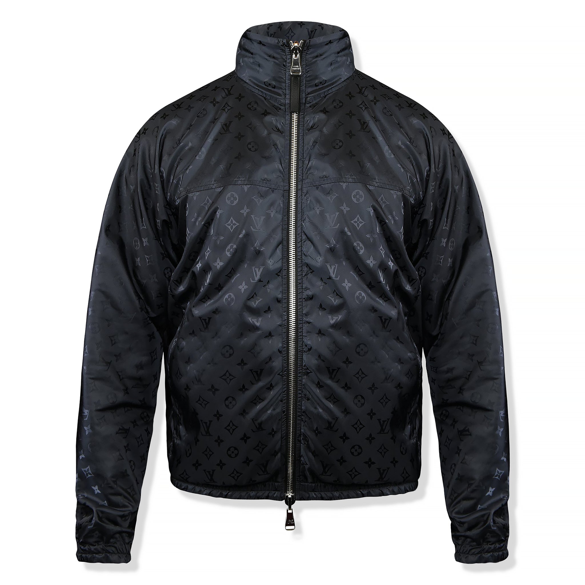 Front view of Preloved - Louis Vuitton Monogram Reversible Navy Black Windbreaker