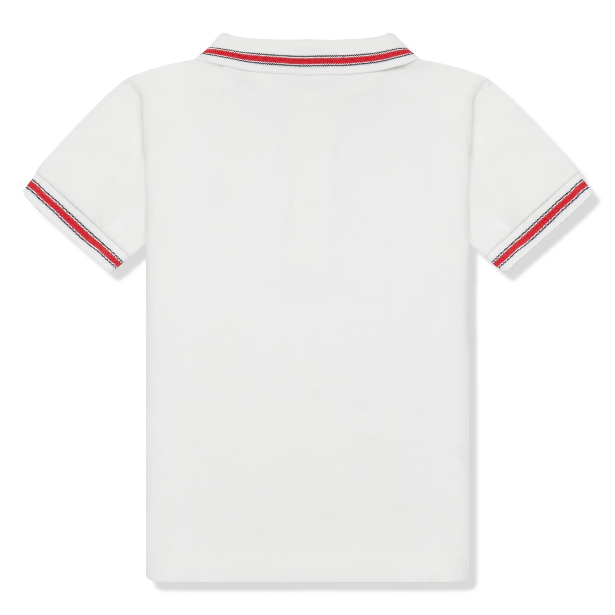 Back View of Preloved - Moncler Enfant Pique Cotton White Red Polo Shirt