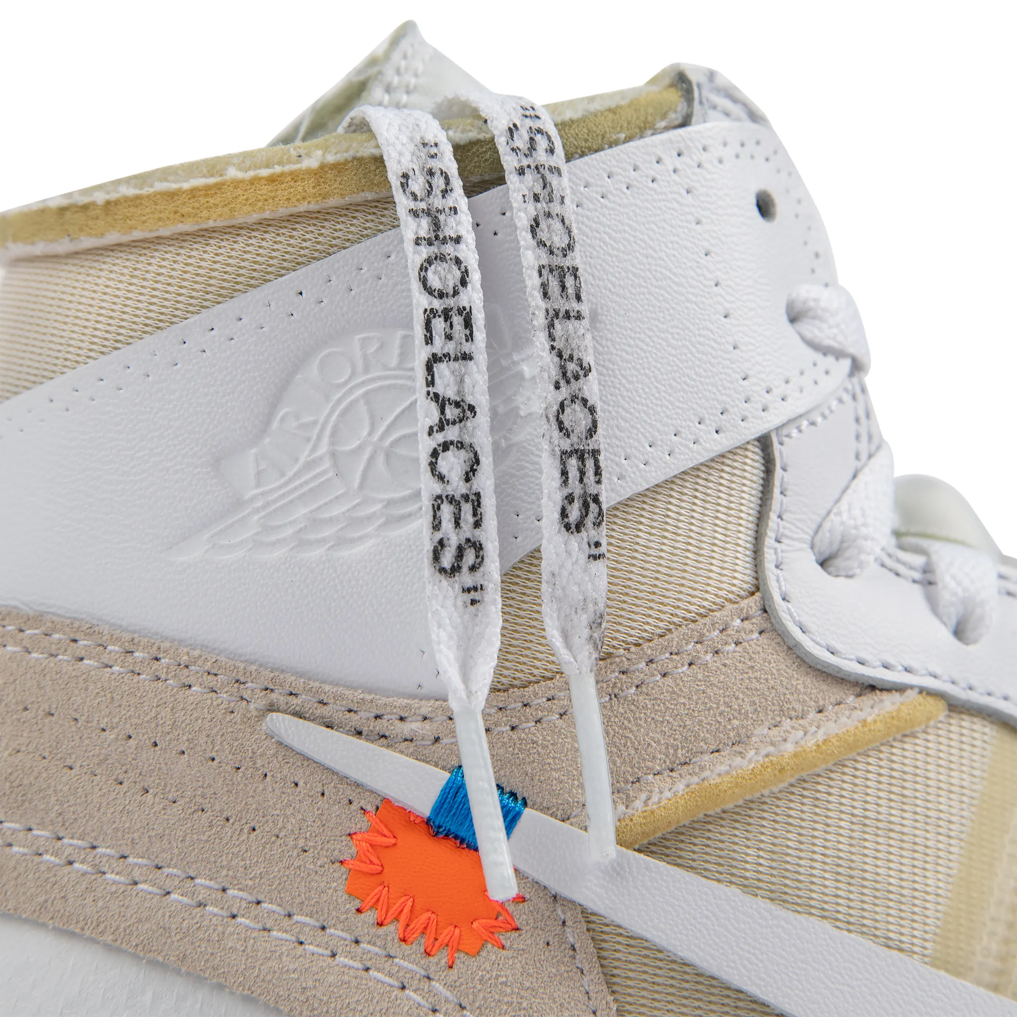Laces view of Preloved - Off-White x Air Jordan 1 Retro High OG White AQ0818-148