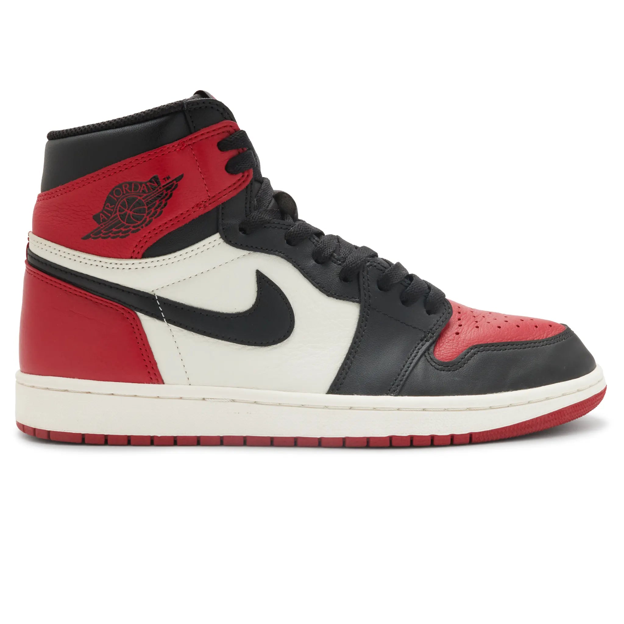 Side View of Preloved - Air Jordan 1 Retro High OG Bred Toe