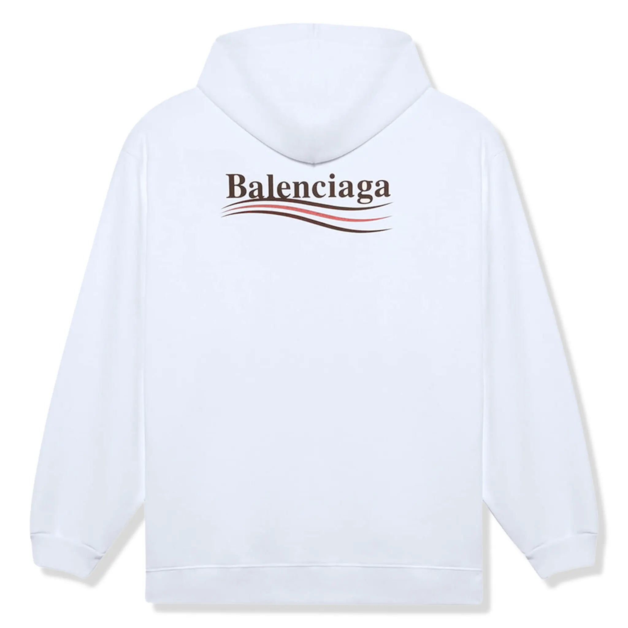 Back View of Preloved - Balenciaga Political Campaign Logo White Hoodie