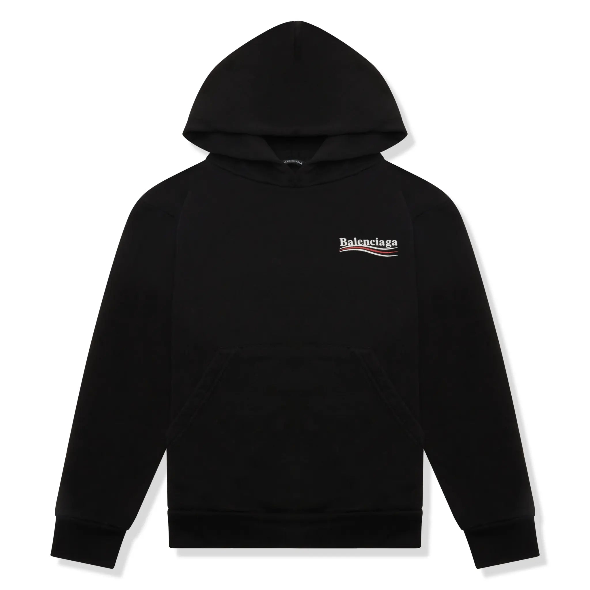 Front View of Preloved - Balenciaga Political Logo Kids Black Hoodie