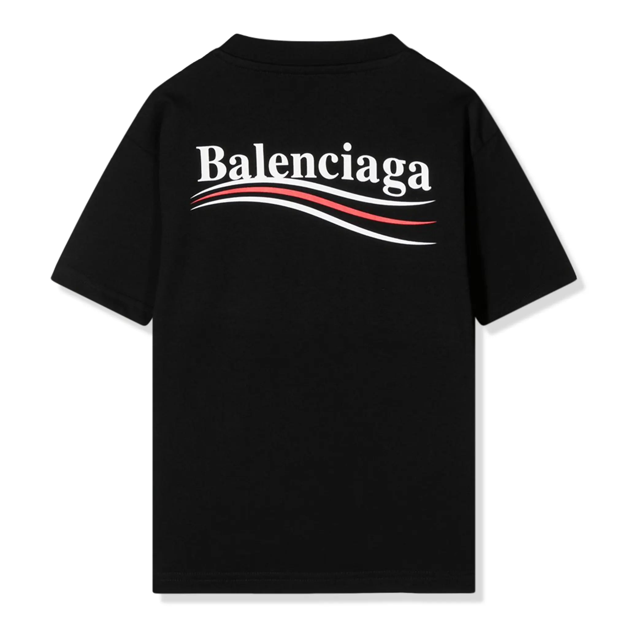 Back View of Preloved - Balenciaga Political Logo Kids Black T-Shirt