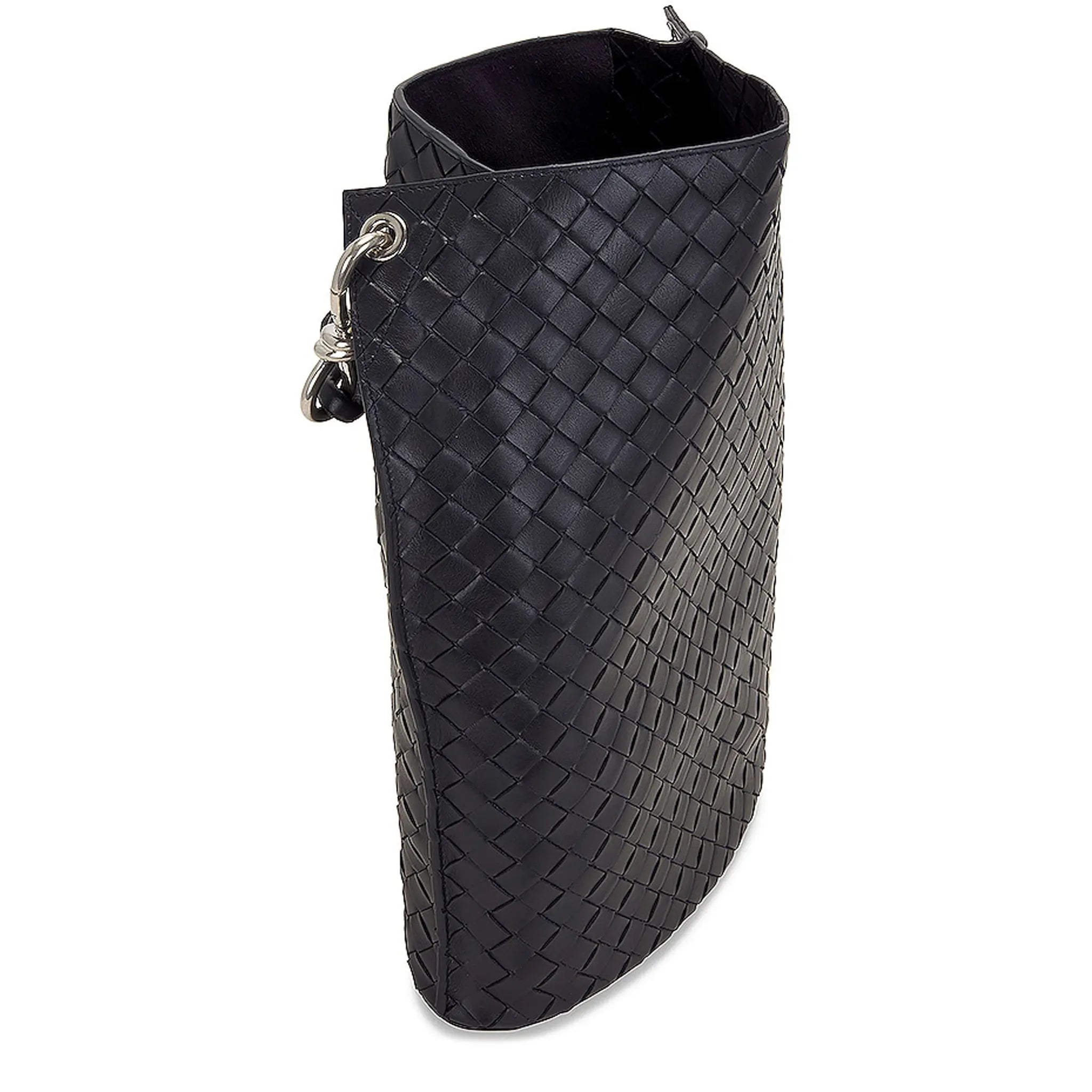 Inside View of Preloved - Bottega Veneta Nappa Intrecciato Knot Black Bucket Bag PO2714836E