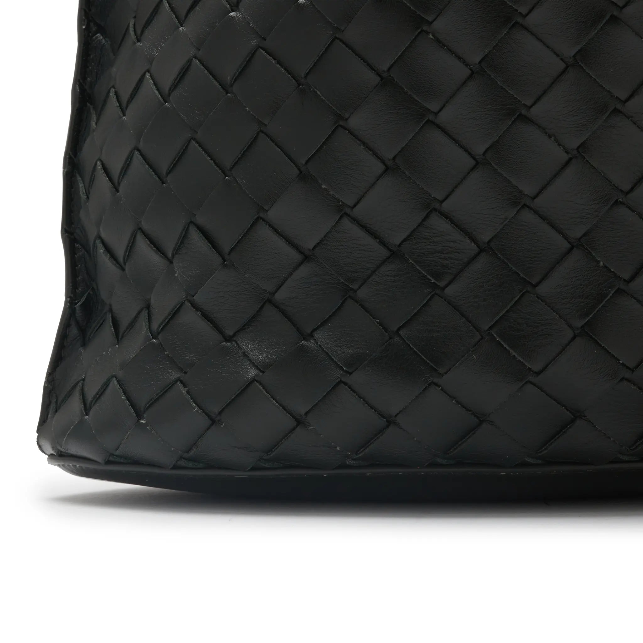 Detailed View of Preloved - Bottega Veneta Nappa Intrecciato Knot Black Bucket Bag