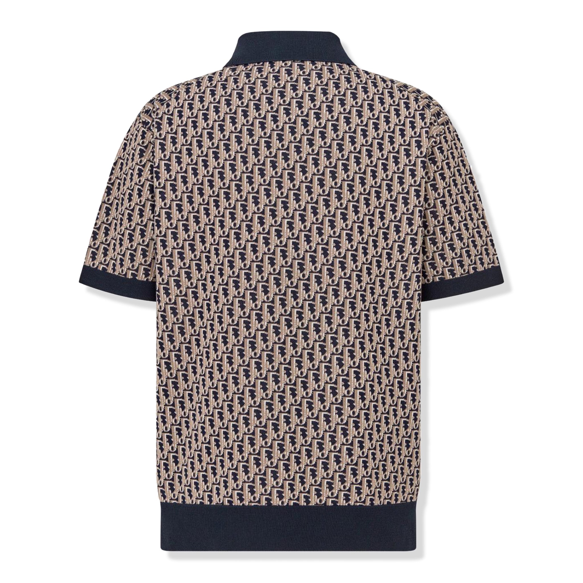 Back View of Preloved - Dior Oblique Beige Blue Polo Shirt