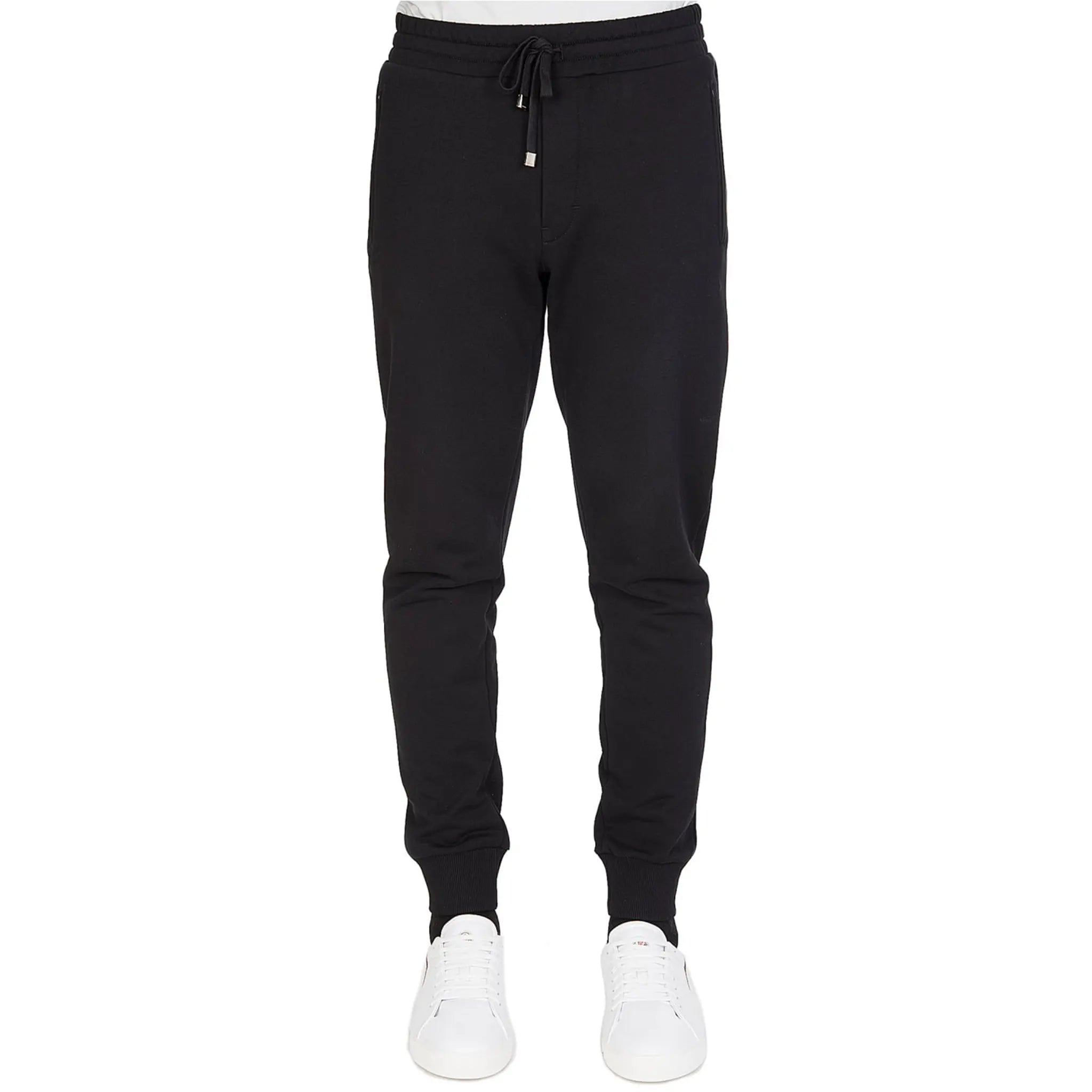 Front View of Preloved - Dolce & Gabbana Logo Plaque Black Sweatpants