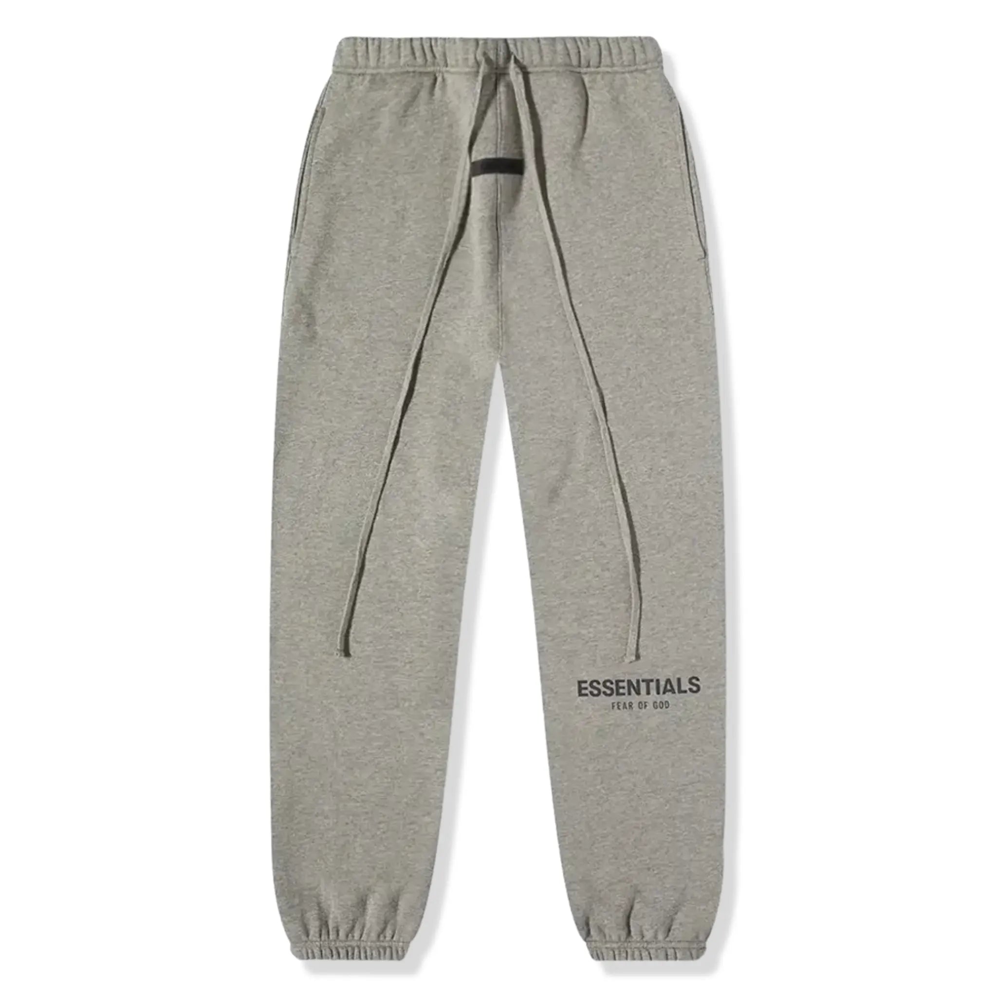 Front View of Preloved - Fear Of God Essentials Core Collection Dark Heather Oatmeal Sweatpants
