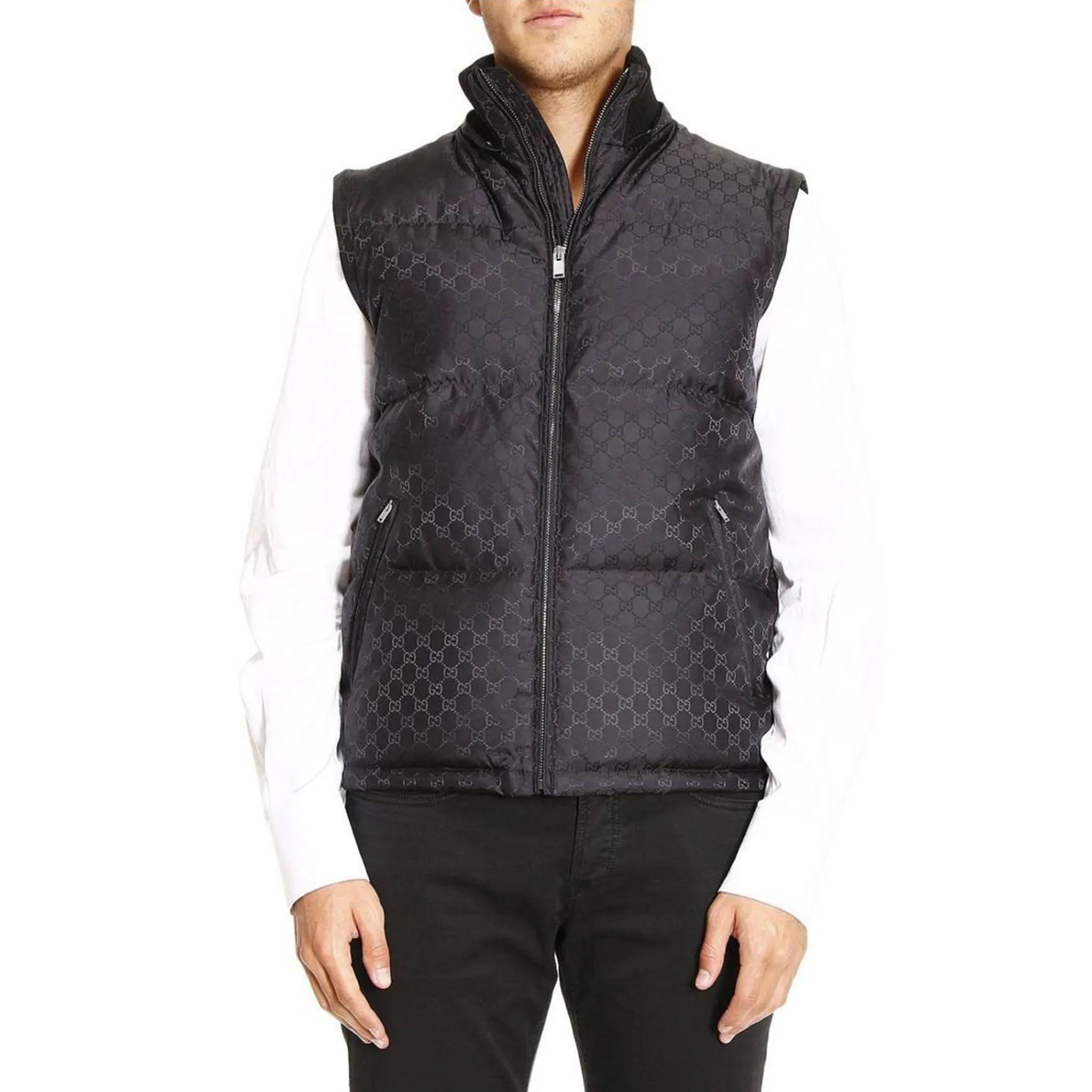 Front View of Preloved - Gucci GG Jacquard Removable Sleeves Down Jacket 473612z42181000