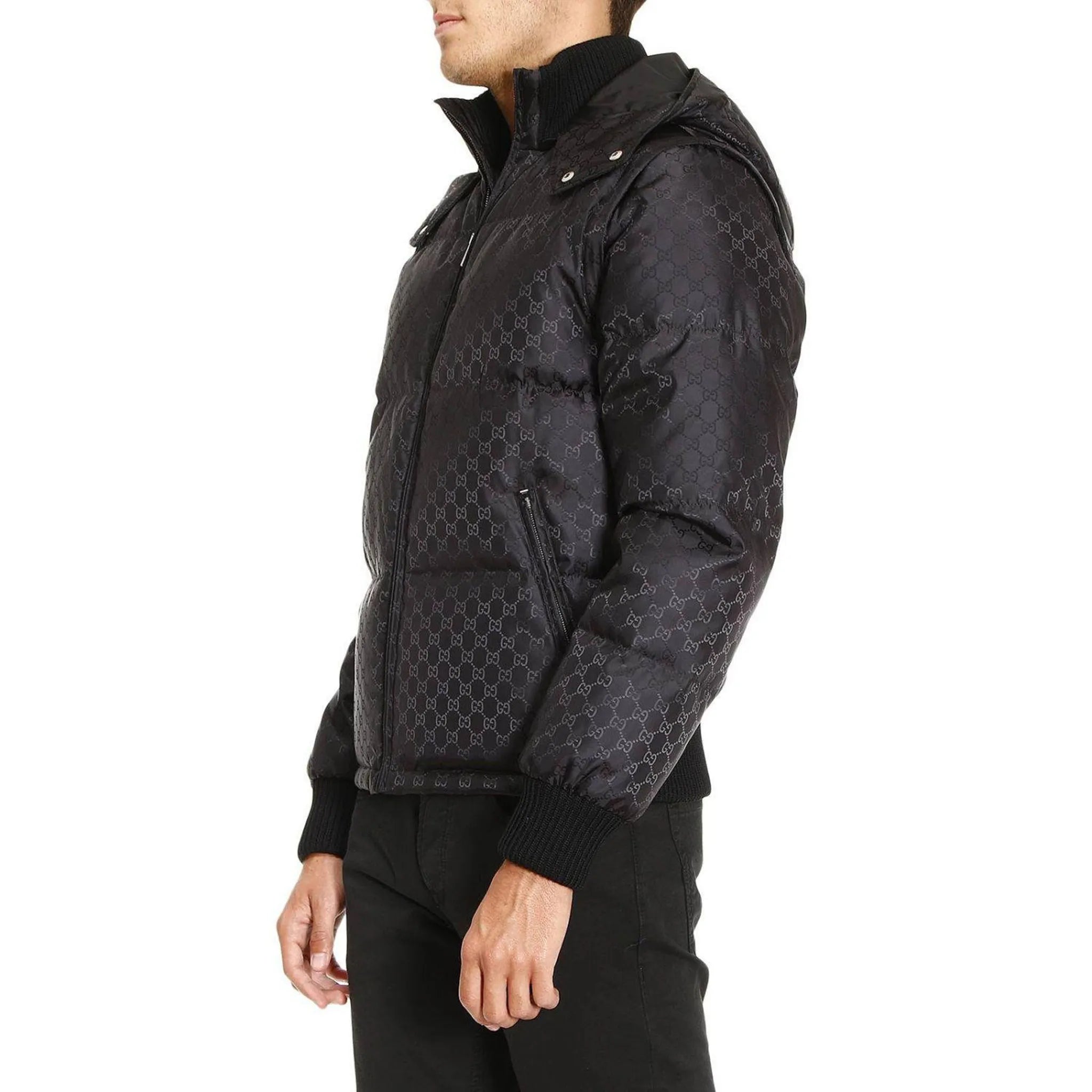 Front Side View of Preloved - Gucci GG Jacquard Removable Sleeves Down Jacket 473612z42181000