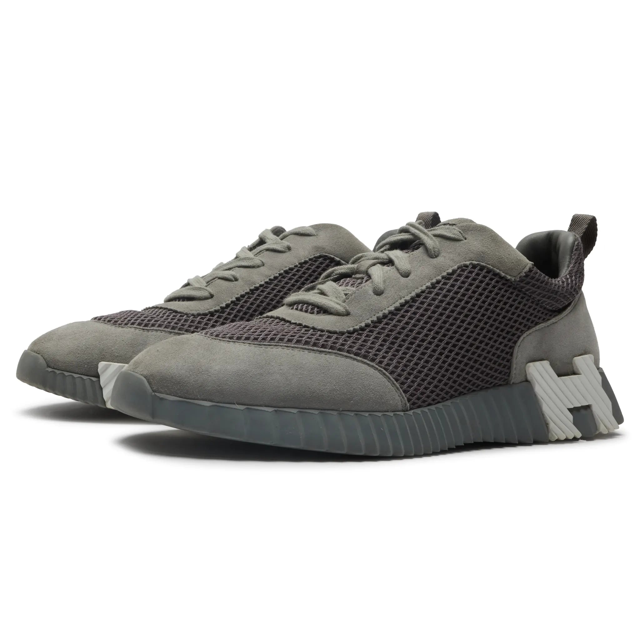 Front Side View of Preloved - Hermes Paris Bouncing Sneaker Grey H232856ZH1F410