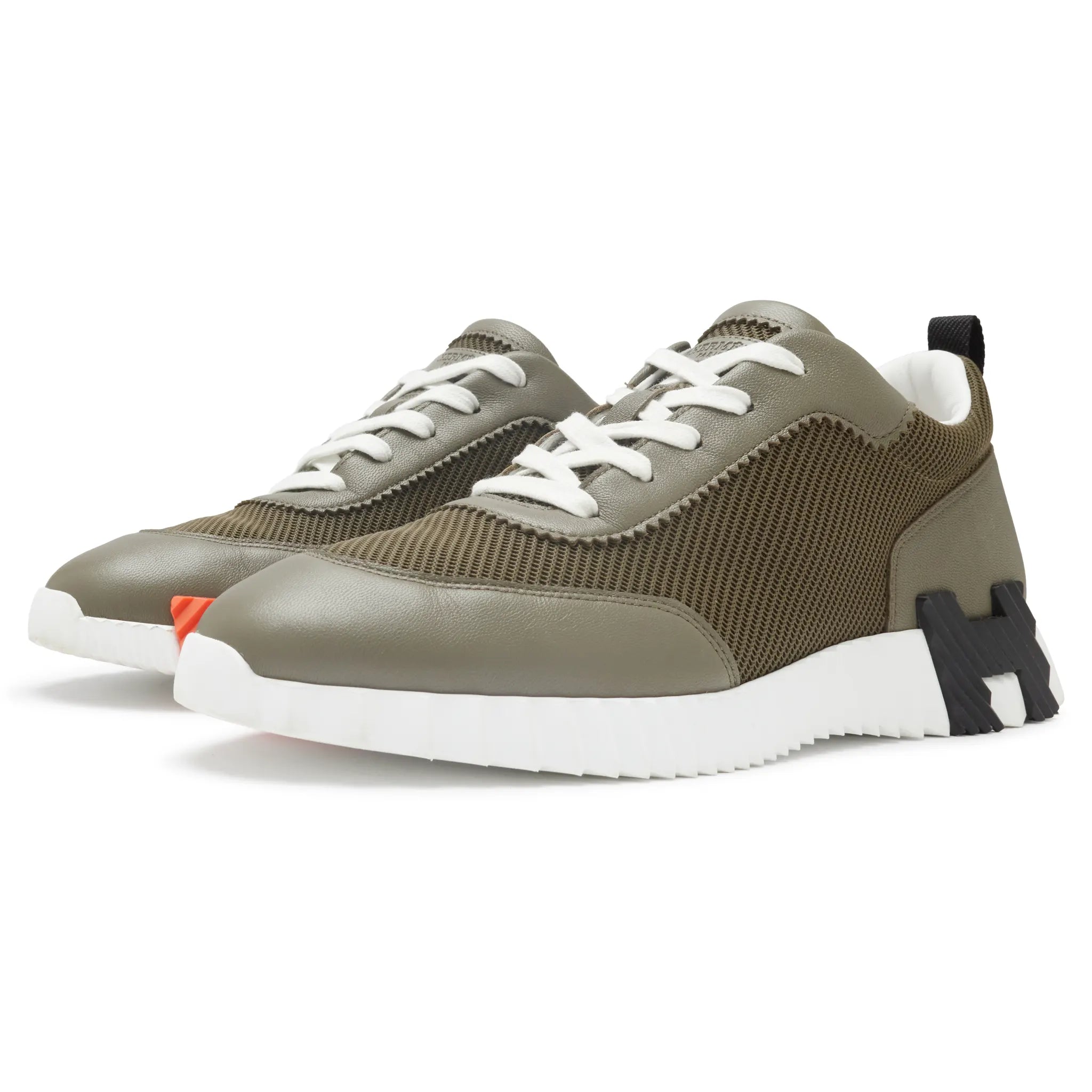 Front Side View of Preloved - Hermès Paris Bouncing Sneaker Tundra Green H261897ZH1R400