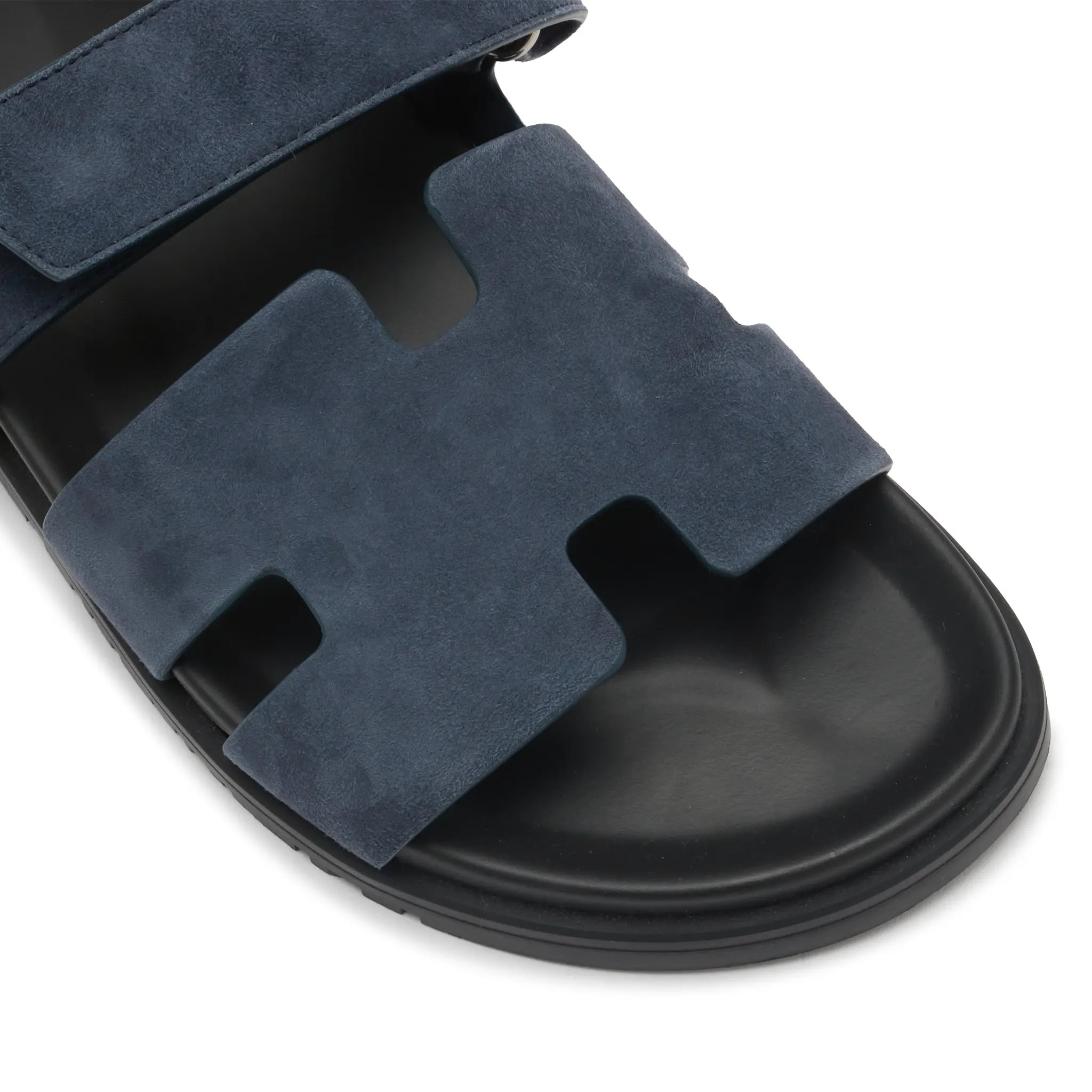 Detailed View of Preloved - Hermes Paris Chypre Suede Blue Sandals