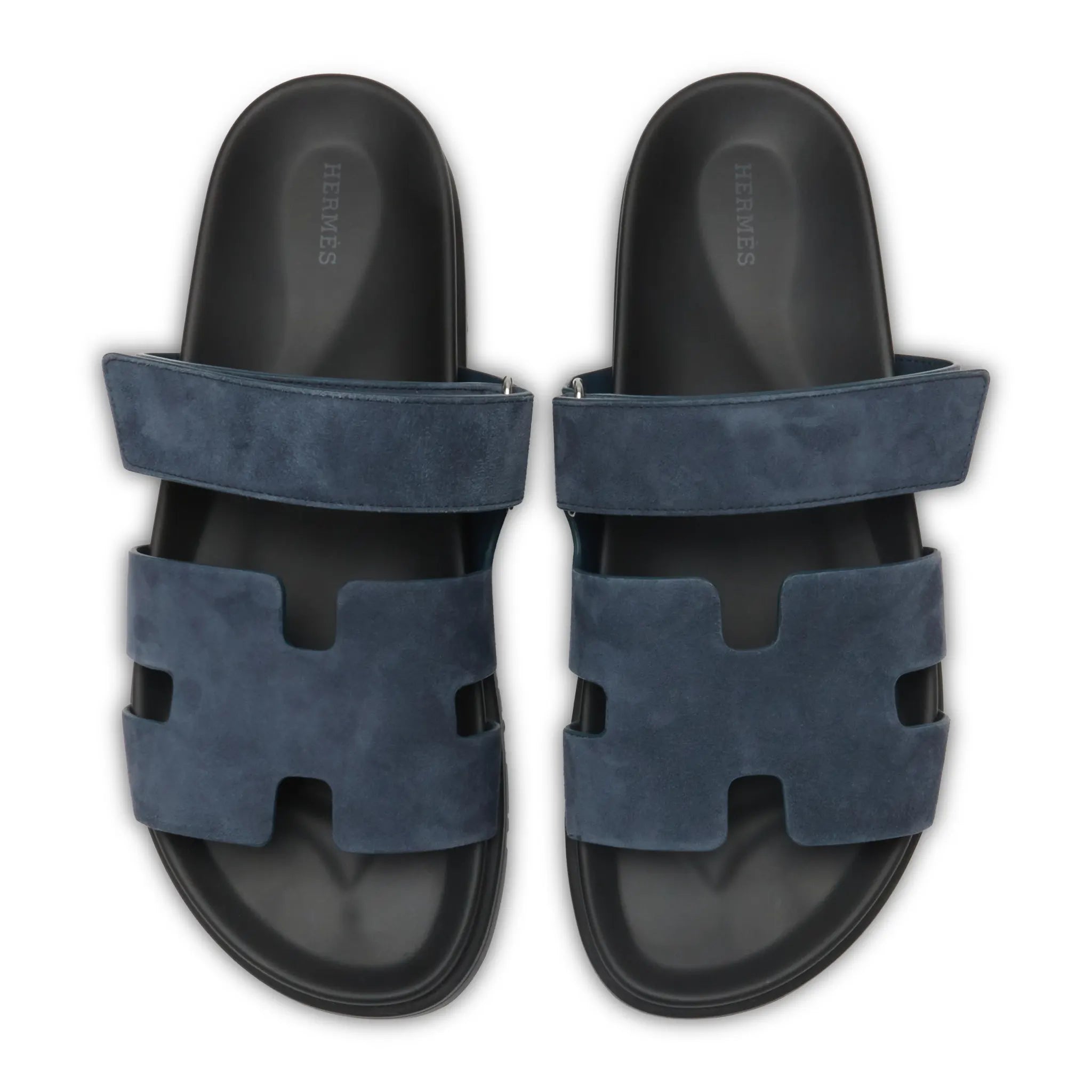 Upper View of Preloved - Hermes Paris Chypre Suede Blue Sandals