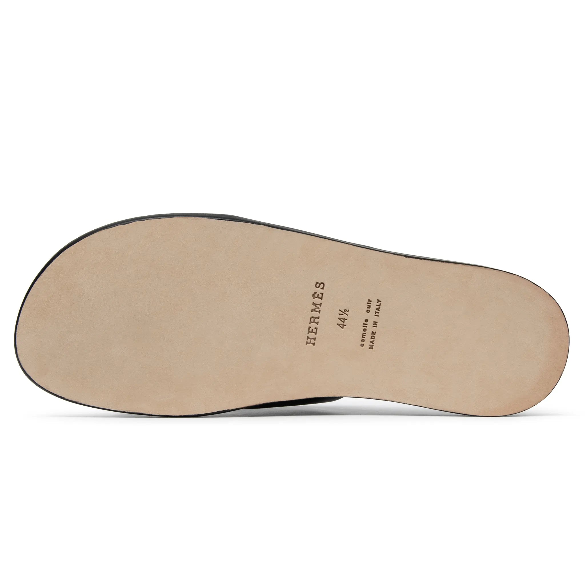 Sole View of Preloved - Hermes Paris Izmir Black Sandal H041141ZH01395