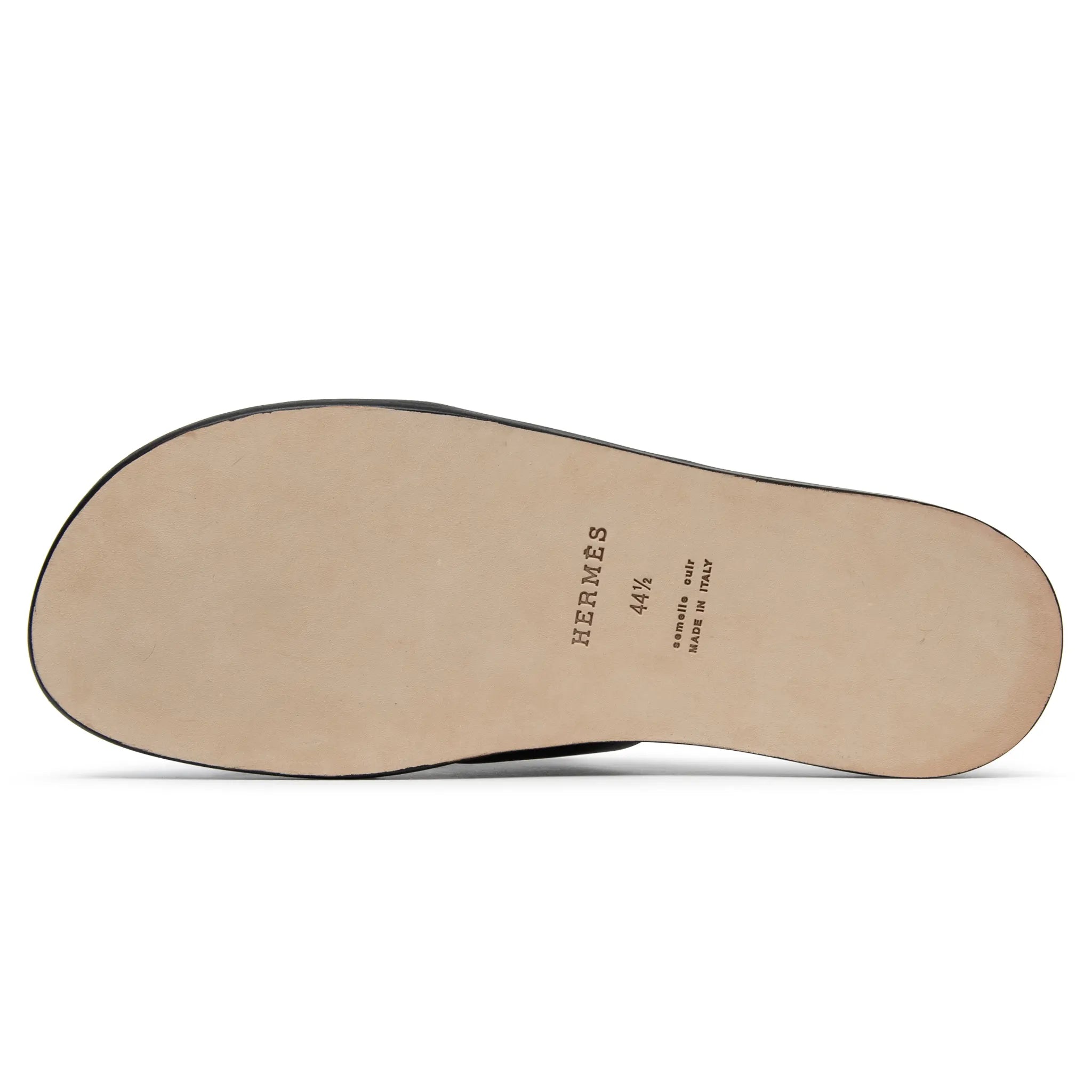 Sole View of Preloved - Hermes Paris Izmir Black Sandal H041141ZH01395