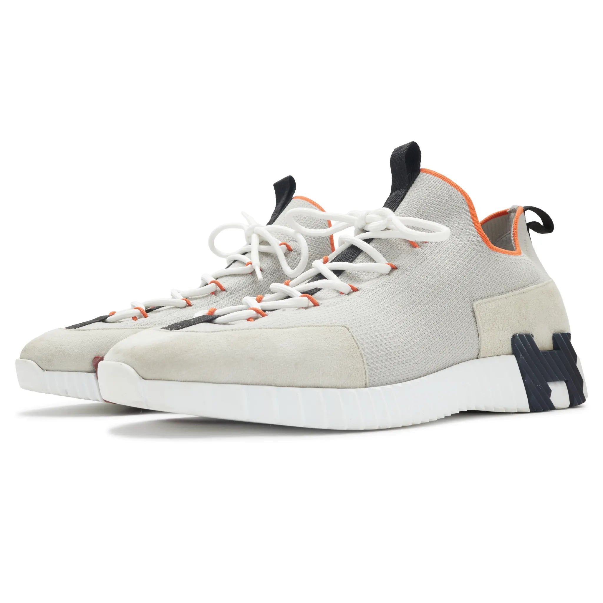 Front Side View of Preloved - Hermes Paris Lift Slip-On Multicolor Beige Galet Sneaker H252858zhbg440
