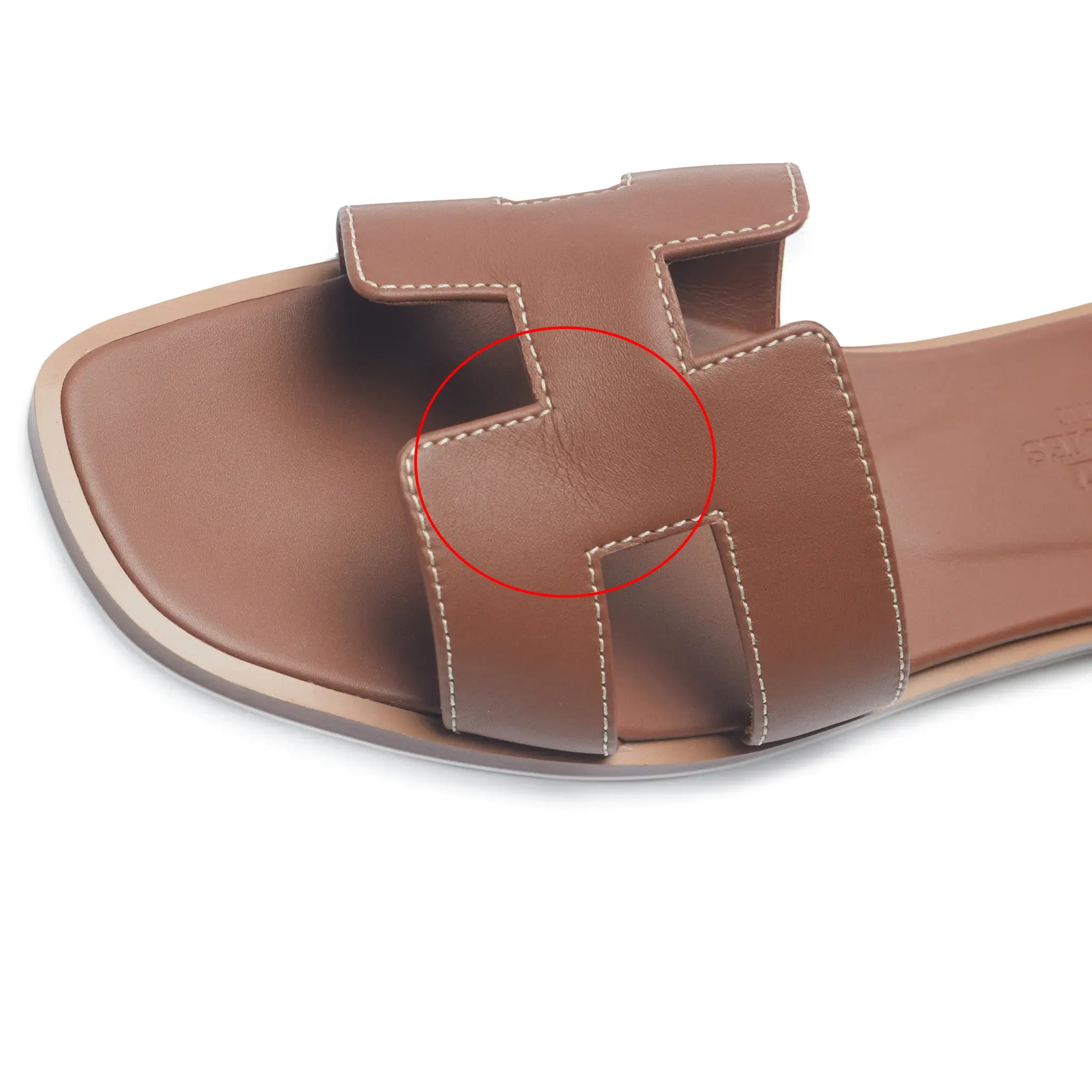 Detailed Hermes Paris Oran Gold Sandal (Minor Dents)