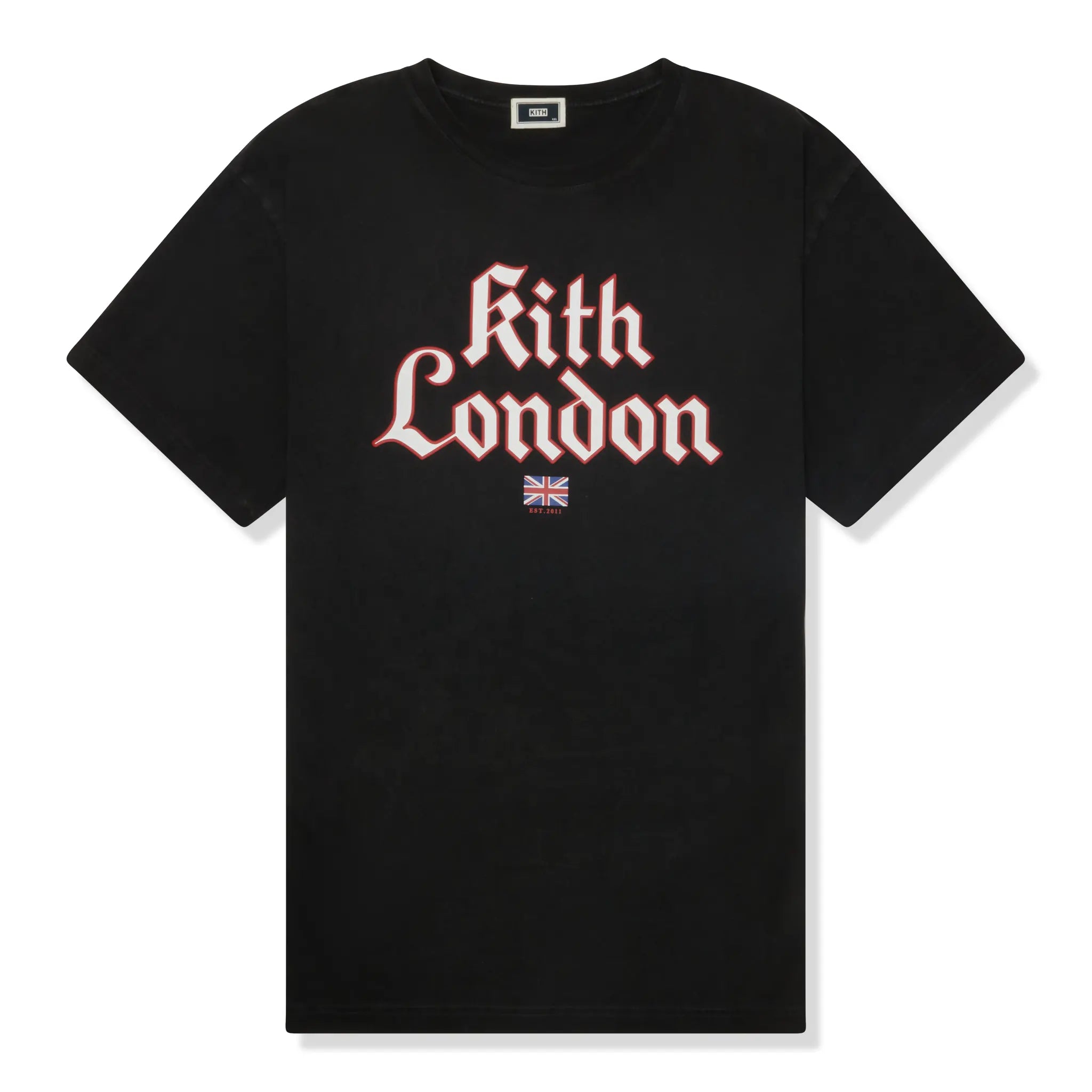 Front View of Preloved - Kith London Gothic Logo Vintage Black T-Shirt