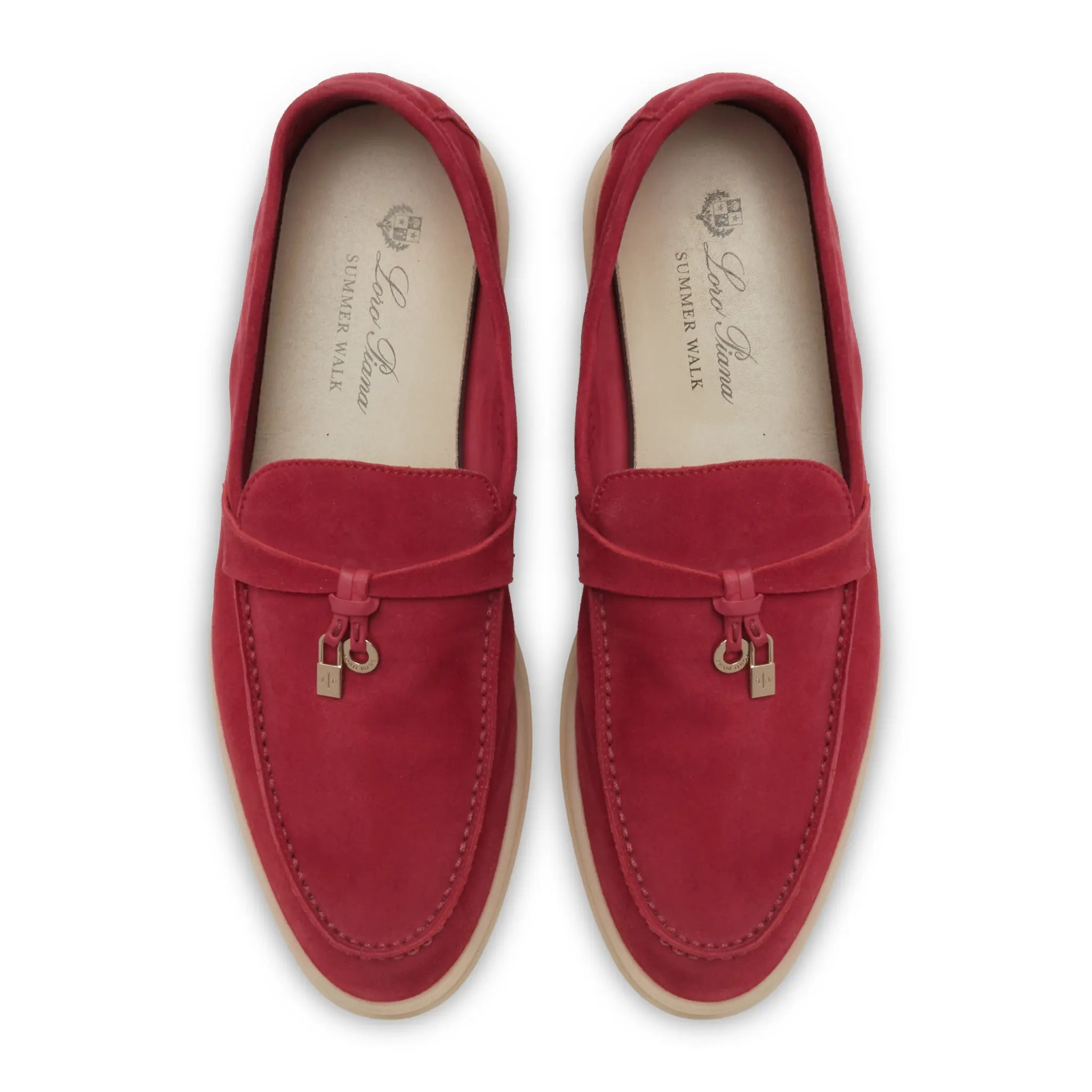 Upper View of Preloved - Loro Piana Summer Charms Suede Red Fairy Loafers