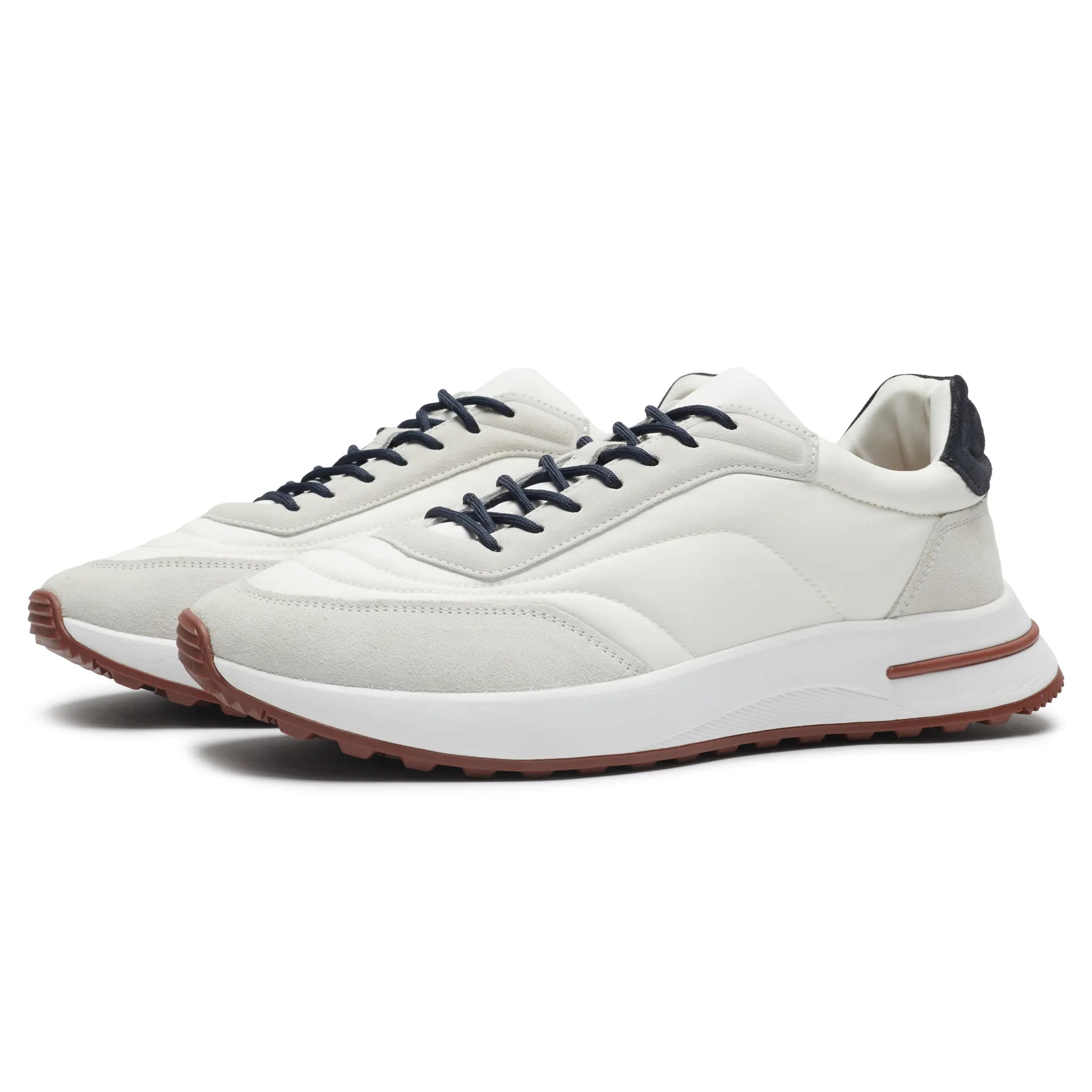 Front Side View of Preloved - Loro Piana Week End Walk White Sneaker FAP9780