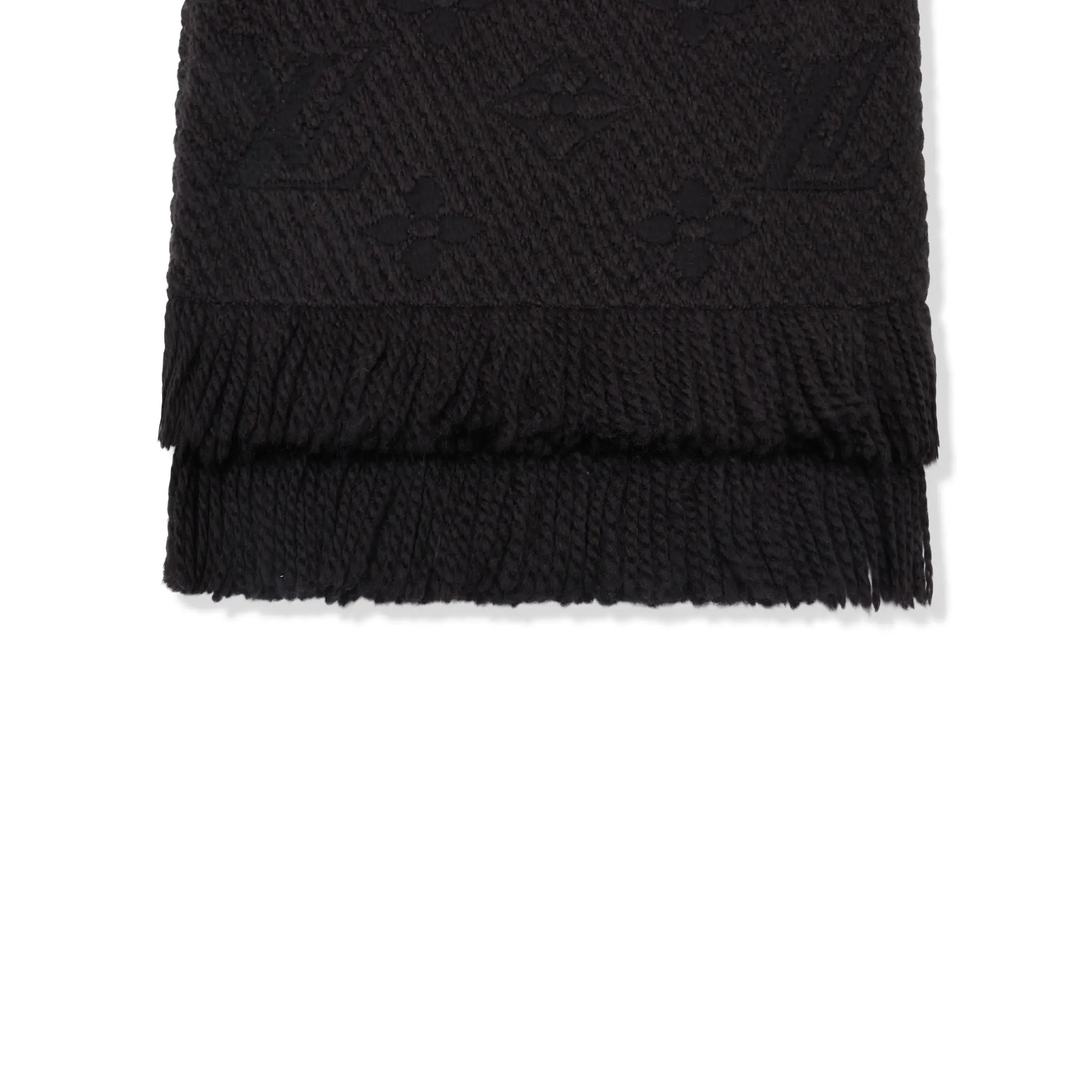 Detailed View of Preloved - Louis Vuitton Logomania Wool Black Scarf