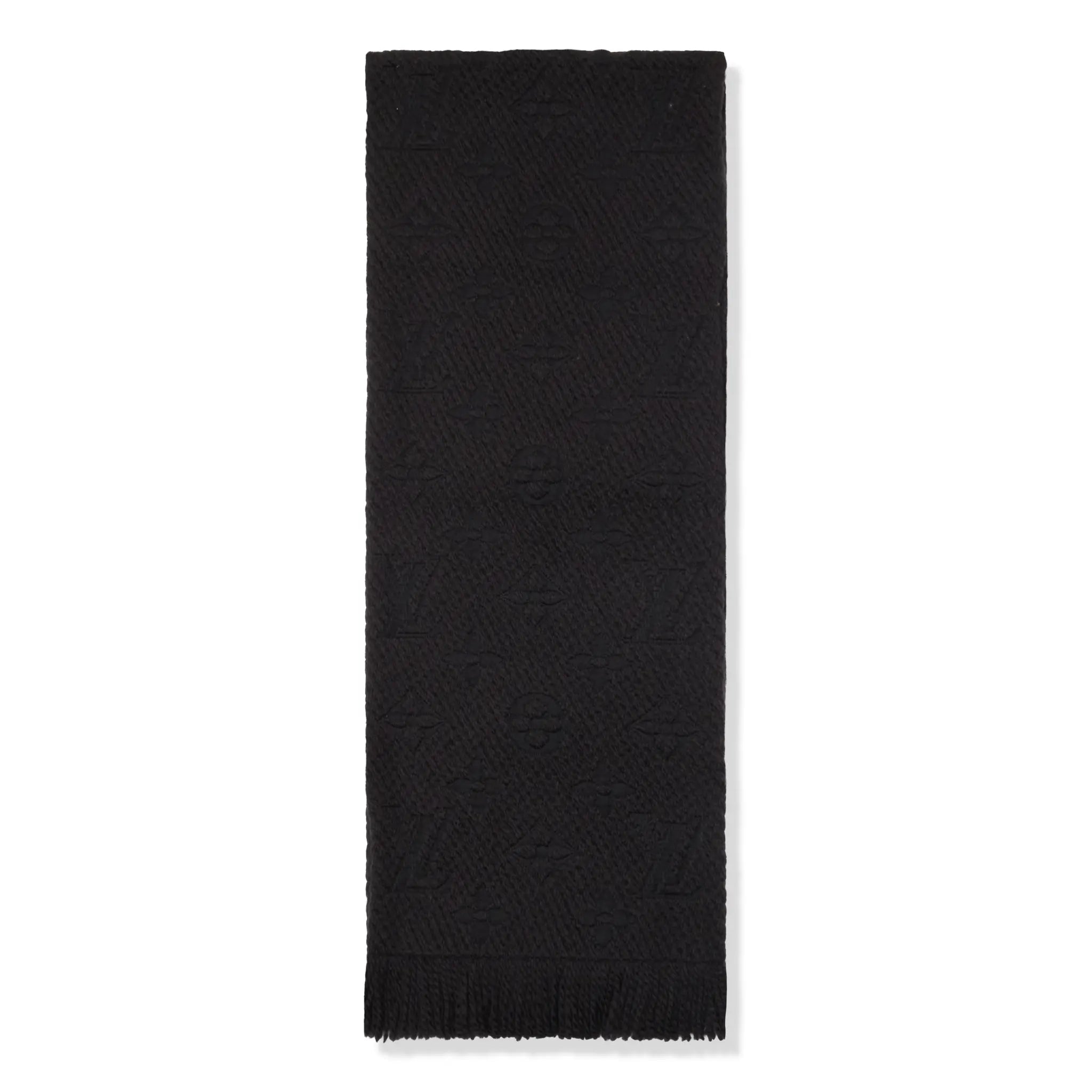 Front View of Preloved - Louis Vuitton Logomania Wool Black Scarf M72431