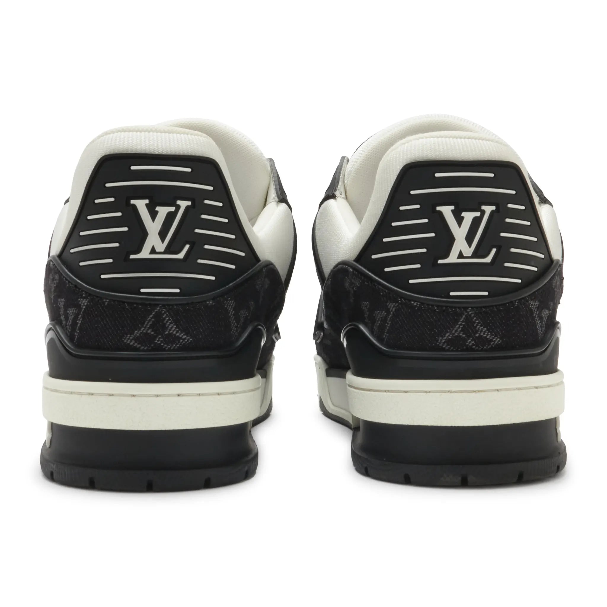 Back View of Preloved - Louis Vuitton LV Monogram Black Denim Sneaker