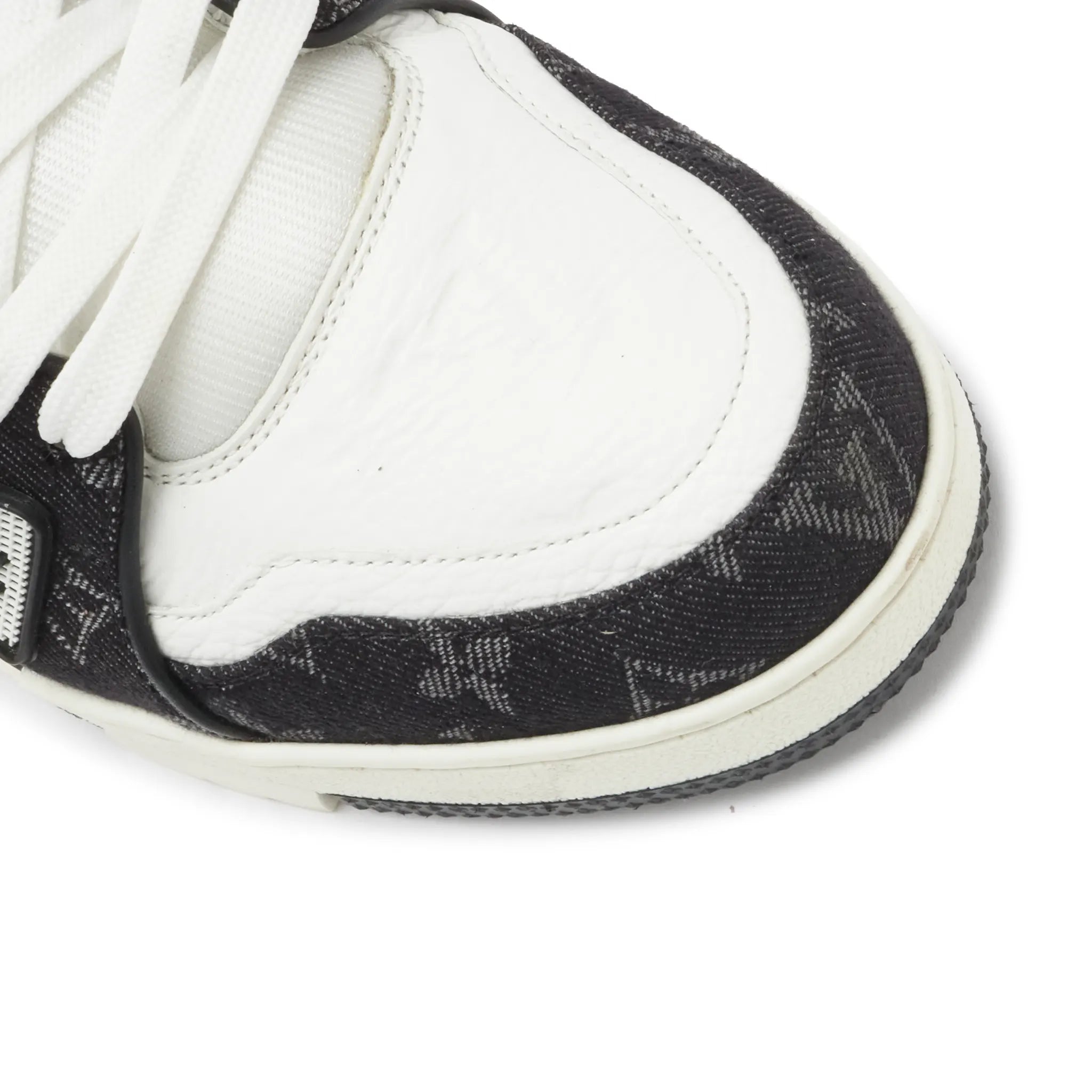 Detailed View of Preloved - Louis Vuitton LV Monogram Black Denim Sneaker