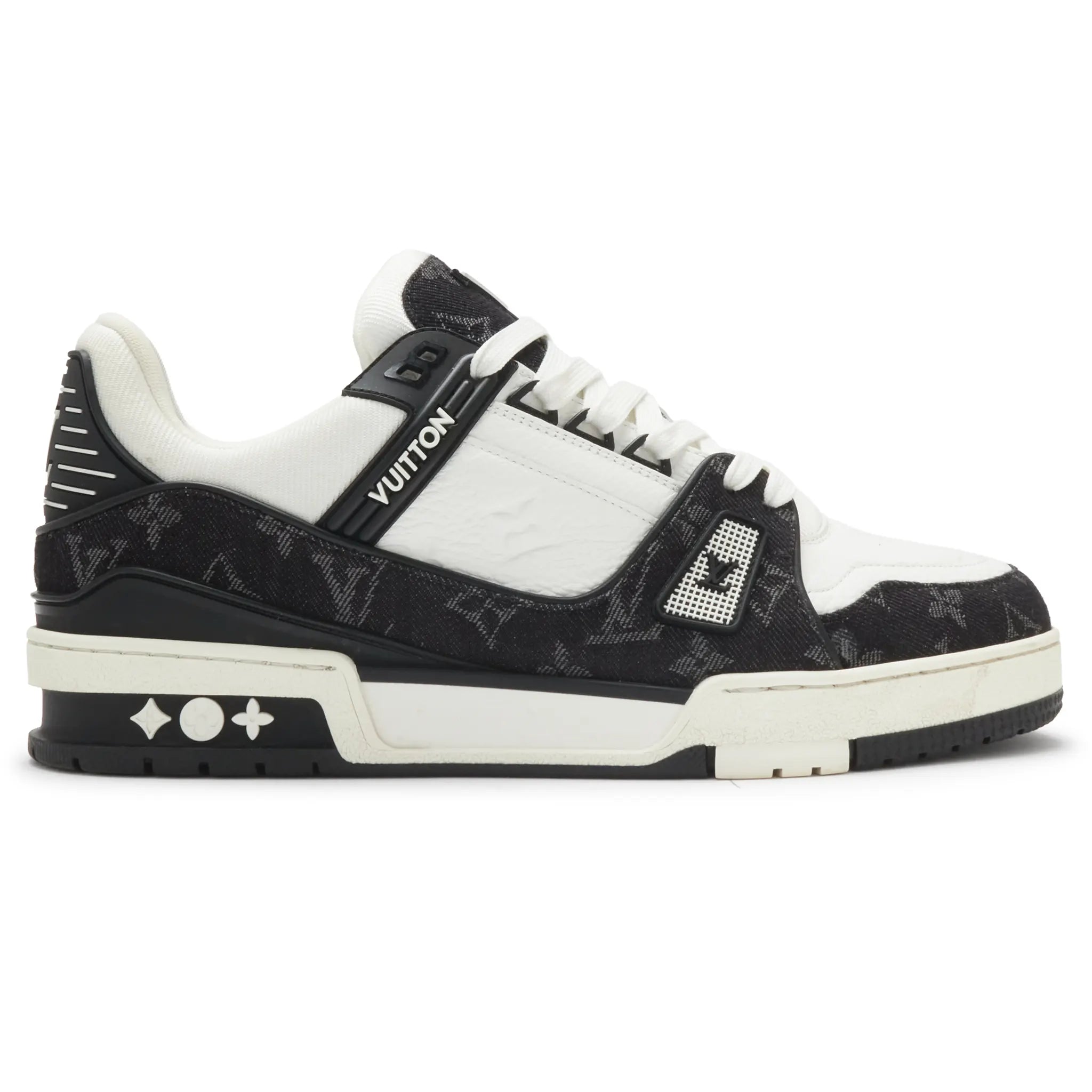 Side View of Preloved - Louis Vuitton LV Monogram Black Denim Sneaker